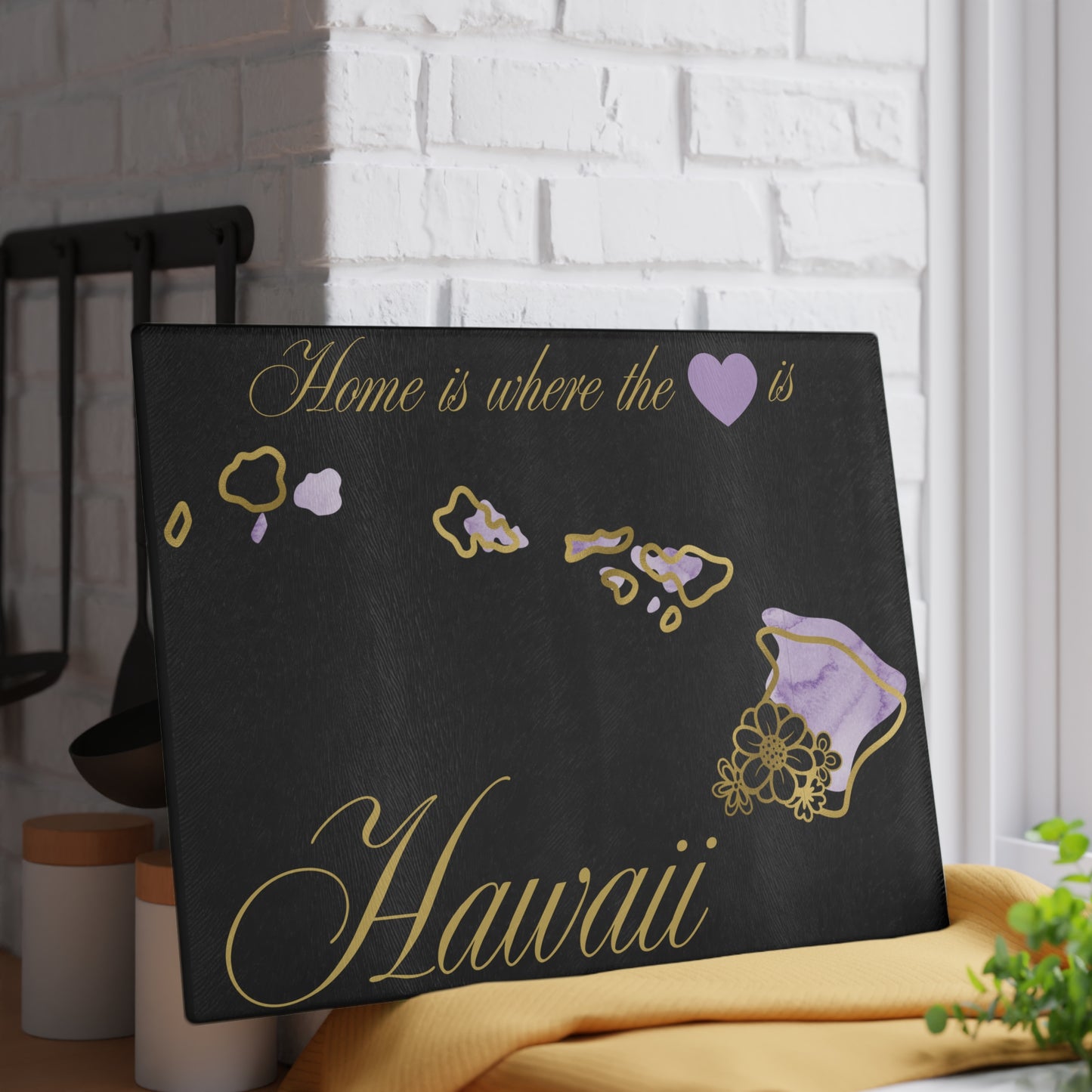 💜 Hawaii State Cutting Board – Island Beauty with a Tropical Heart