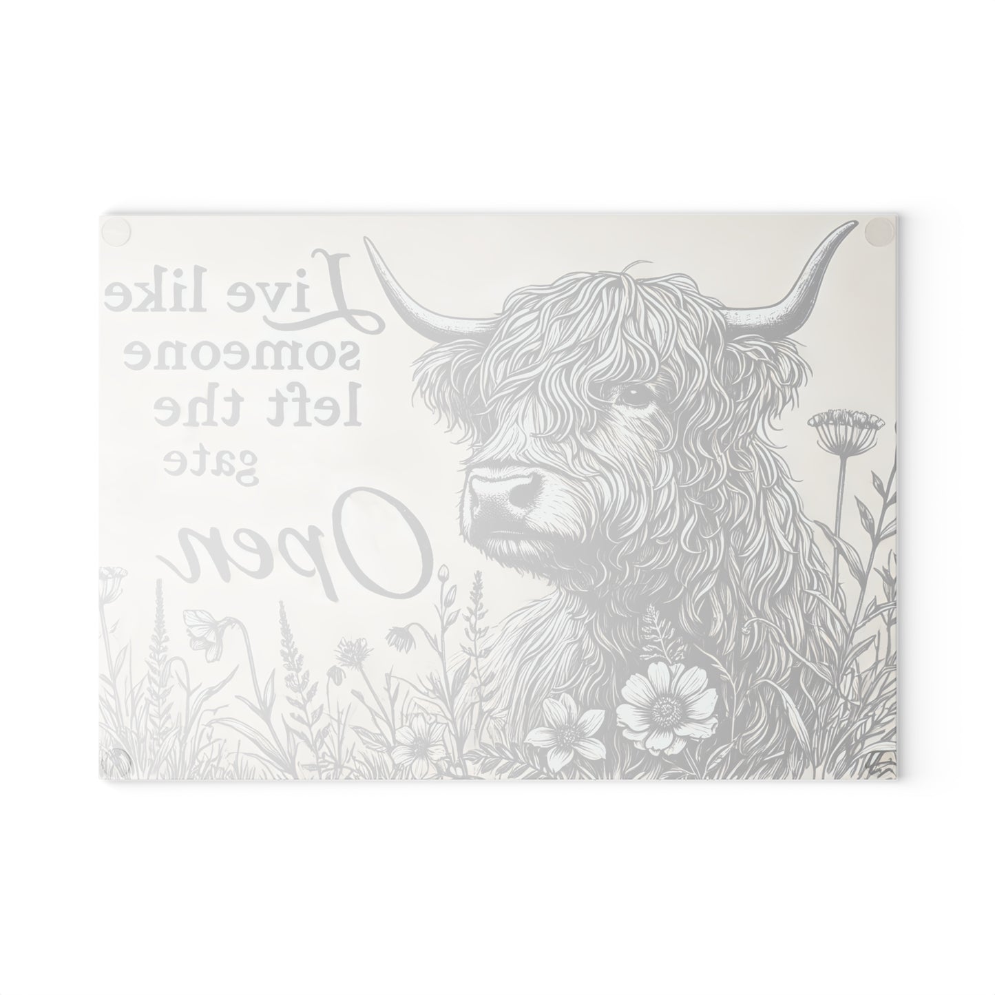 🖤 Highland Cow Sketch Cutting Board – Bold Simplicity & Free-Spirited Farmhouse Flair