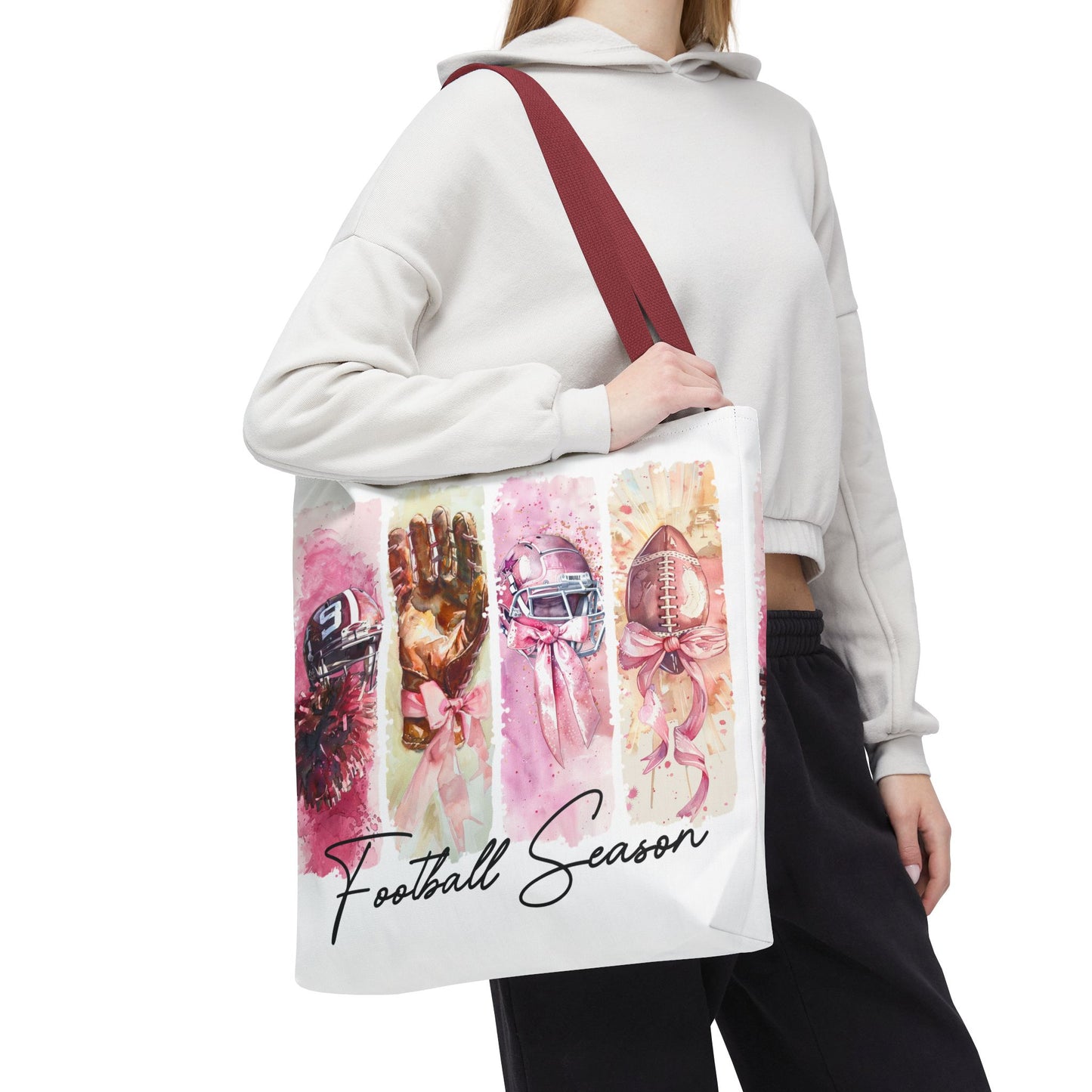 🏈 Game Day Pink Awareness Tote Bag – Sporty Style with a Purpose 🎀👜