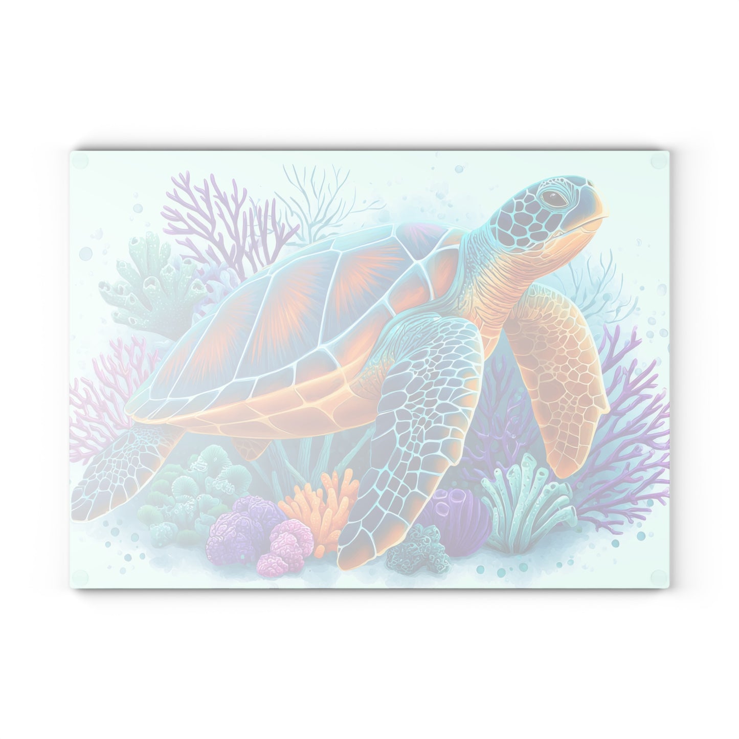 Tabla de cortar con diseño de tortuga de arrecife vibrante: sumérgete en el color del océano