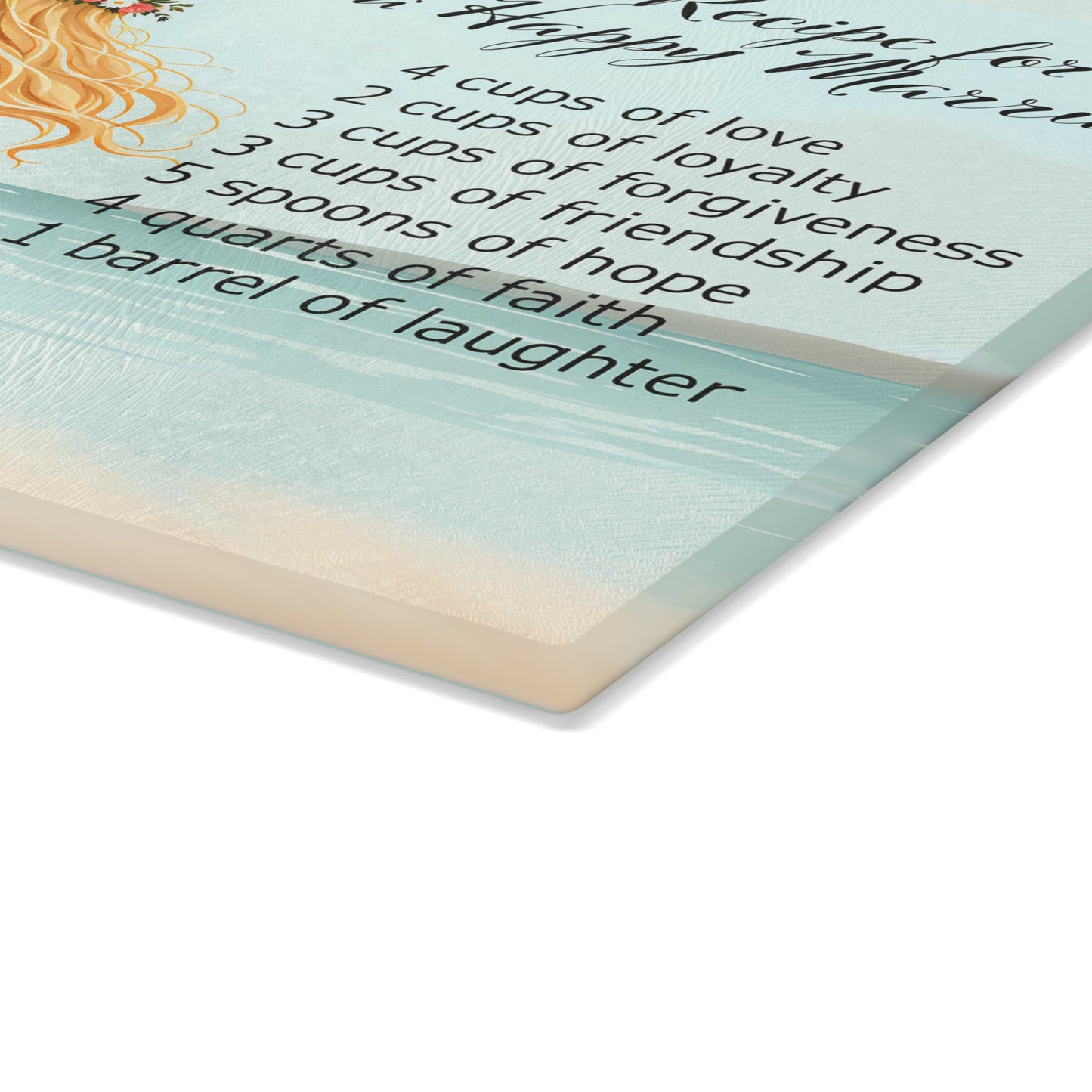 💍 Recipe for a Happy Marriage Cutting Board – Whimsical Romance for Your Kitchen