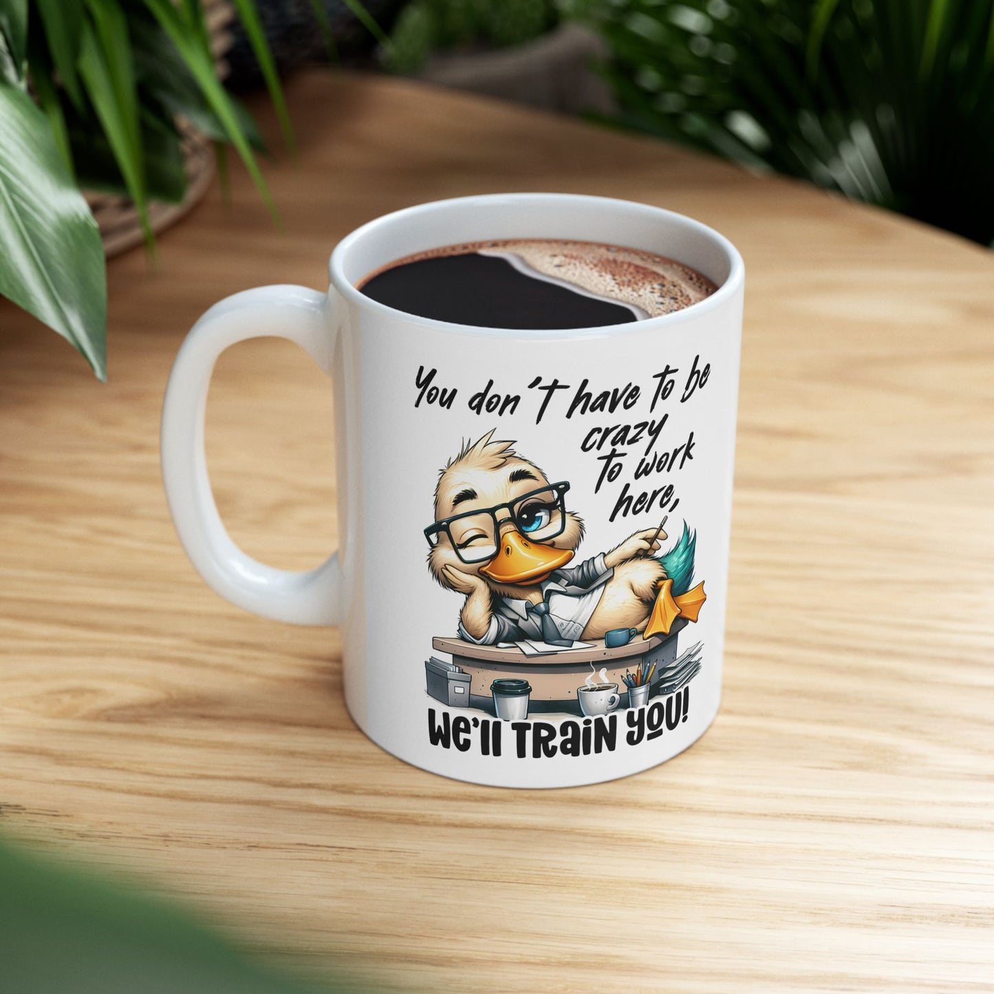 🖊️ Te capacitaremos: divertida taza de café con forma de pato para compañeros de trabajo y travesuras de oficina ☕