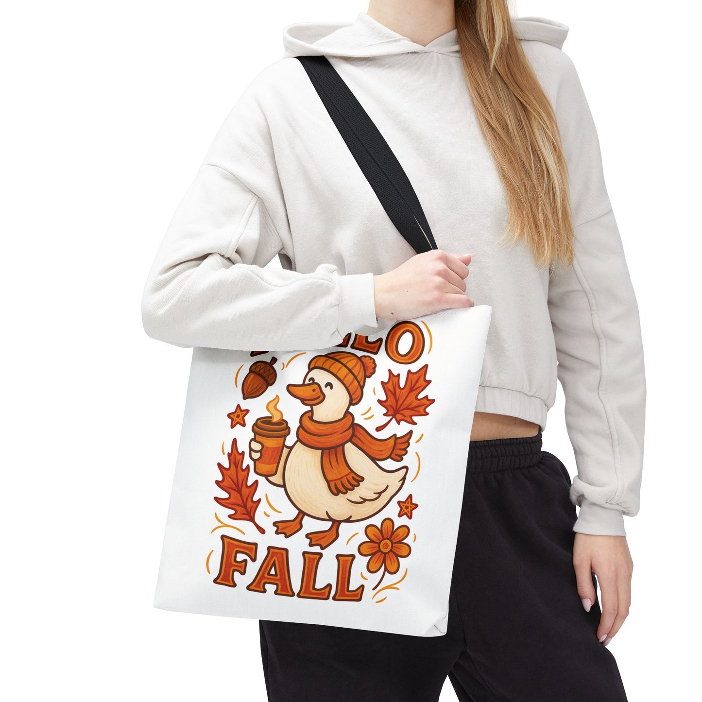 🧡 Hello Fall Duck Tote Bag – Cozy Autumn Vibes & Feathered Charm 🍂🦆