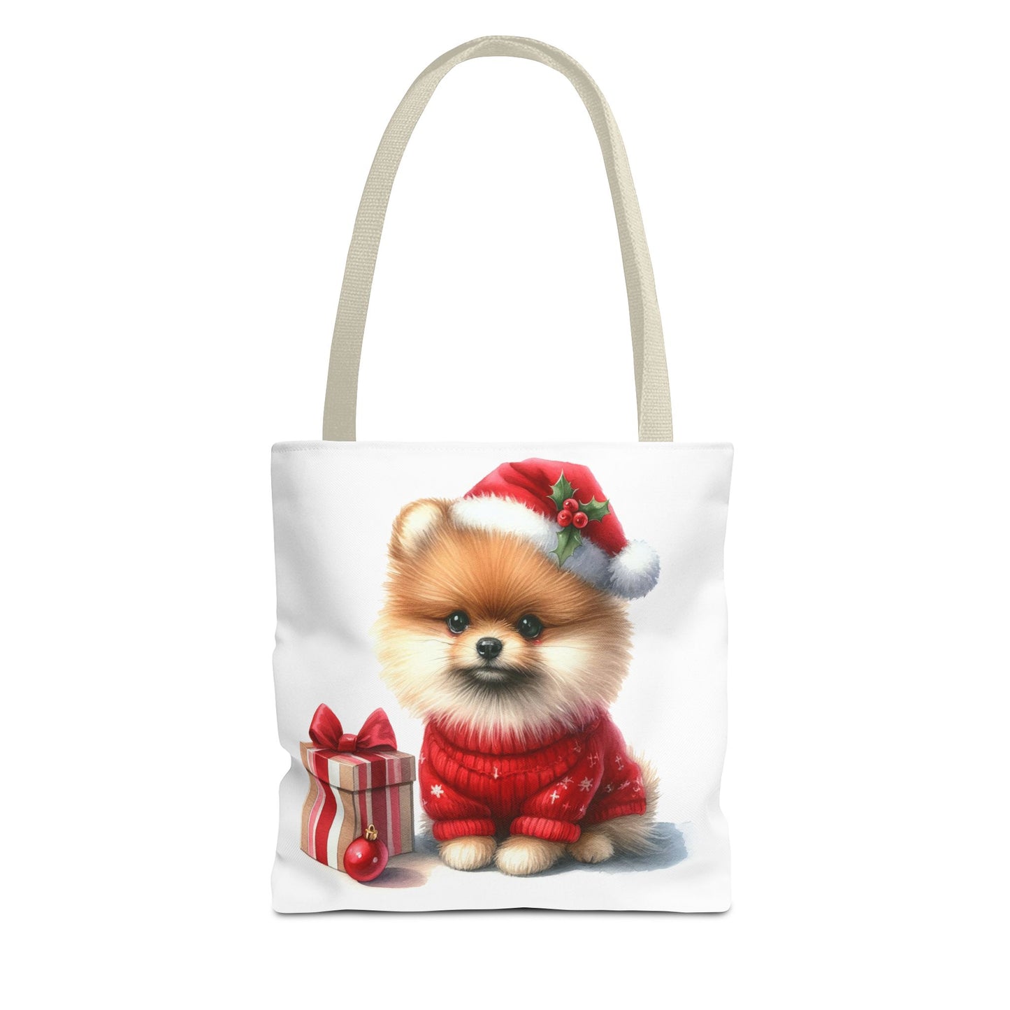 🎄 Pomeranian Christmas Tote Bag – Cozy Fluff & Festive Cheer 🎁🐾