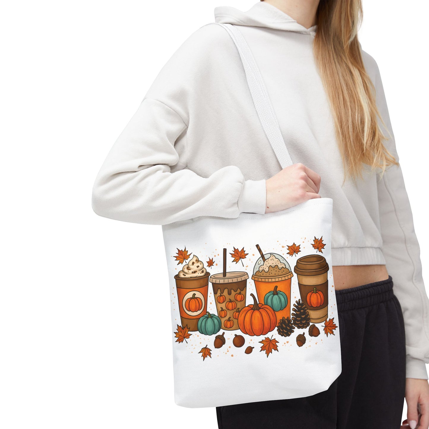 🎃 Pumpkin Spice Vibes Tote Bag – Sippin’ Cozy Fall in Style ☕🍂