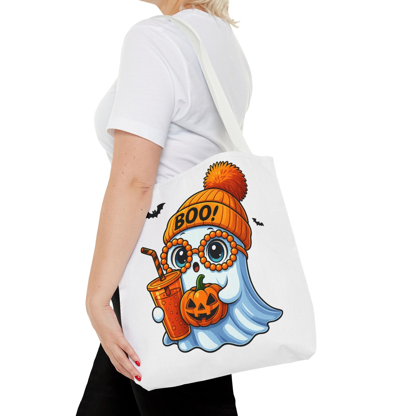 ๐ป Boo-tiful Ghost Tote Bag โ Spooky Cute Halloween Vibes ๐๐