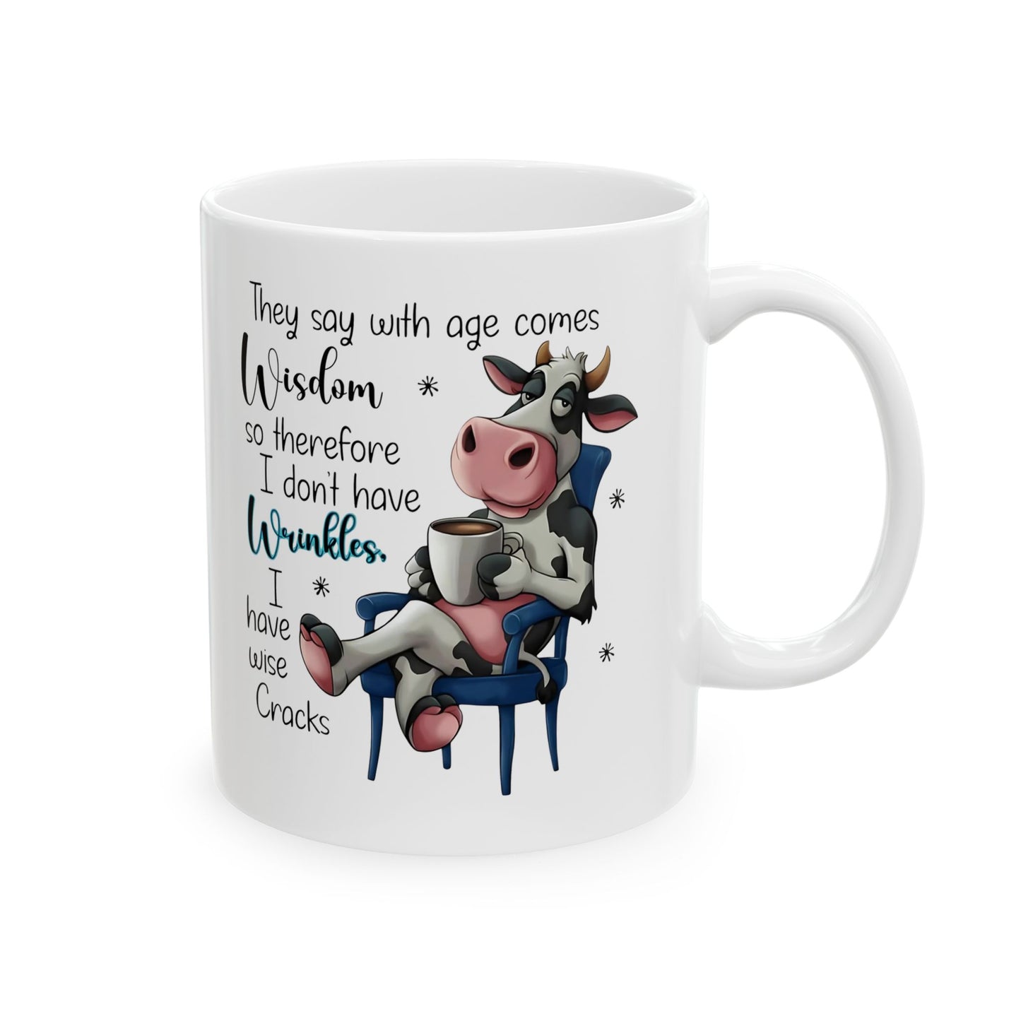 Taza de café, divertida taza de vaca, divertida taza de granja con frase tierna e ingeniosa, regalo perfecto para amantes del café, agricultores y amantes de los animales.