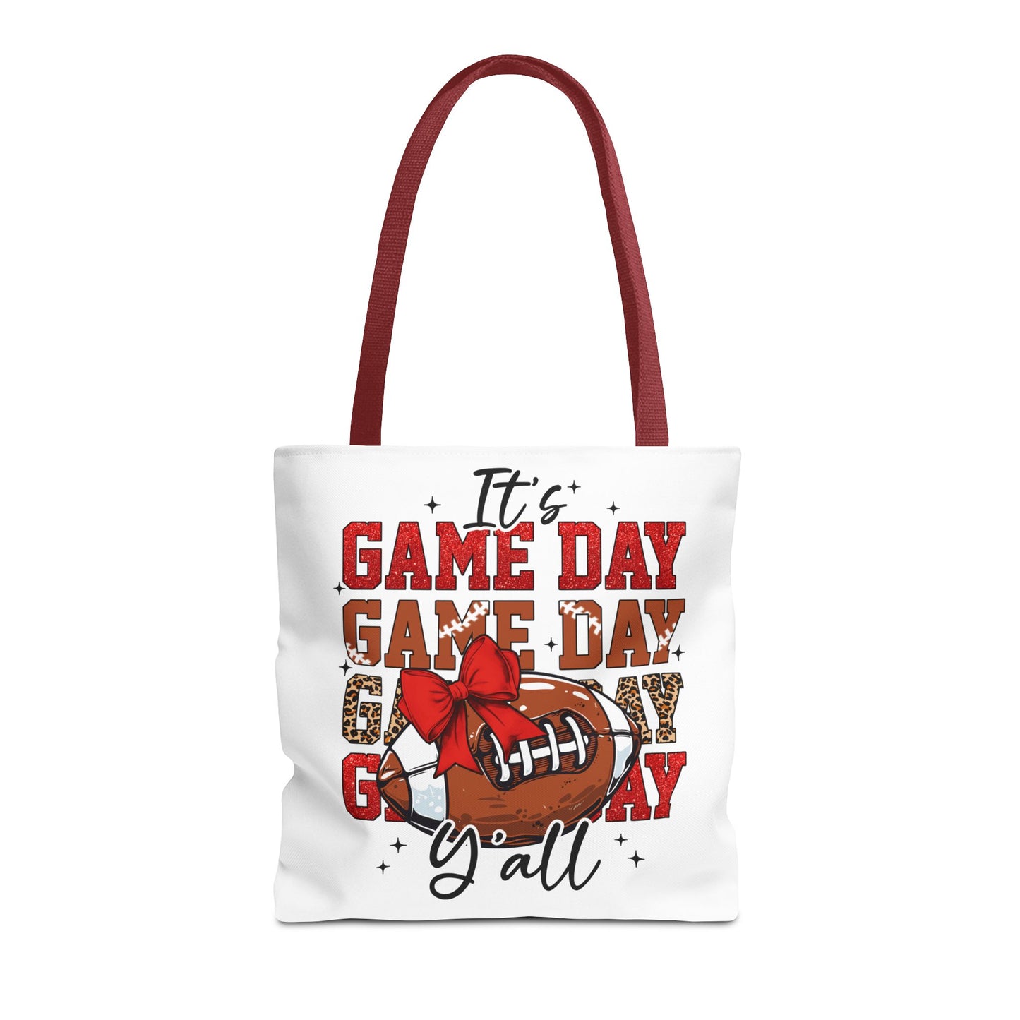 🏈 Game Day Red Bow Football Tote Bag – Sporty, Stylish, and Ready for Kickoff 🎀👜