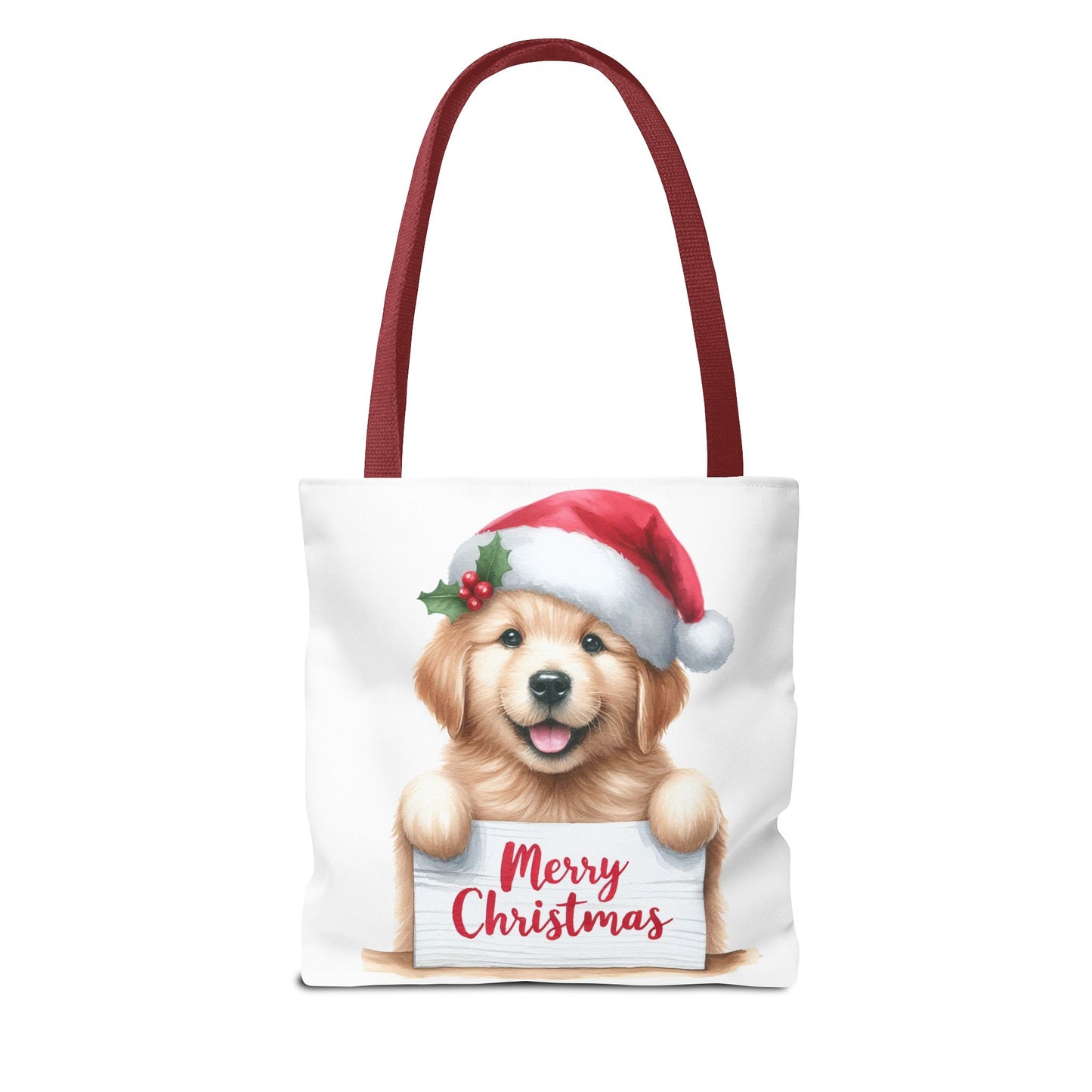 🐾 Golden Retriever “Merry Christmas” Tote Bag – Holiday Cheer in Every Carry 🎄