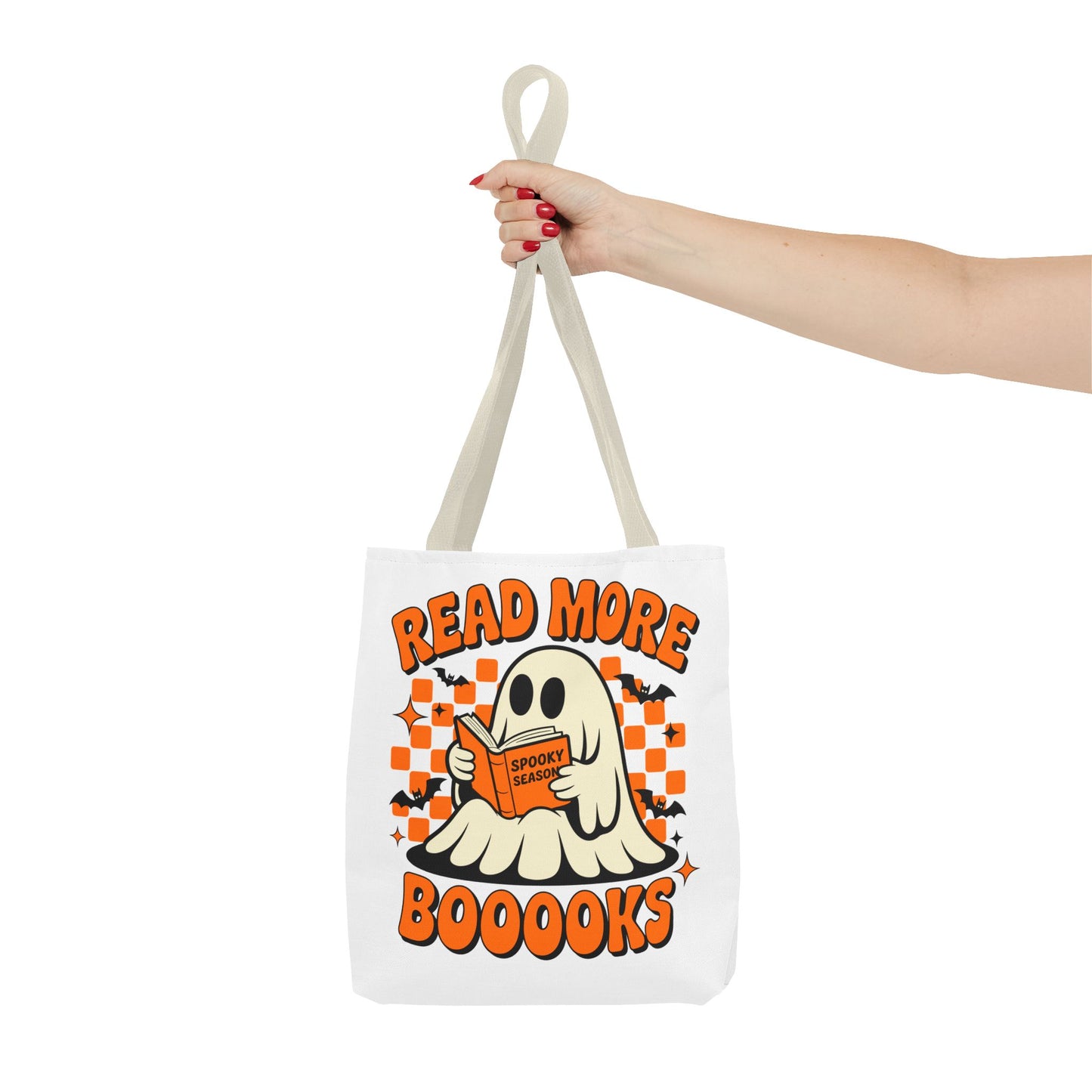 ๐ Read More Booooks Halloween Tote Bag โ Spooky Reads in Style ๐ป๐