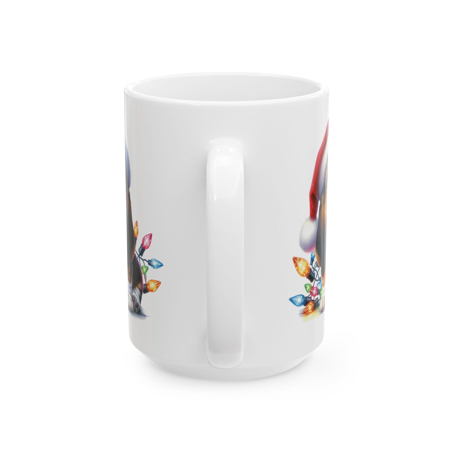 ๐ Basset Hound Christmas Mug โ Festive Floppy Ears & Holiday Cheer ๐พ