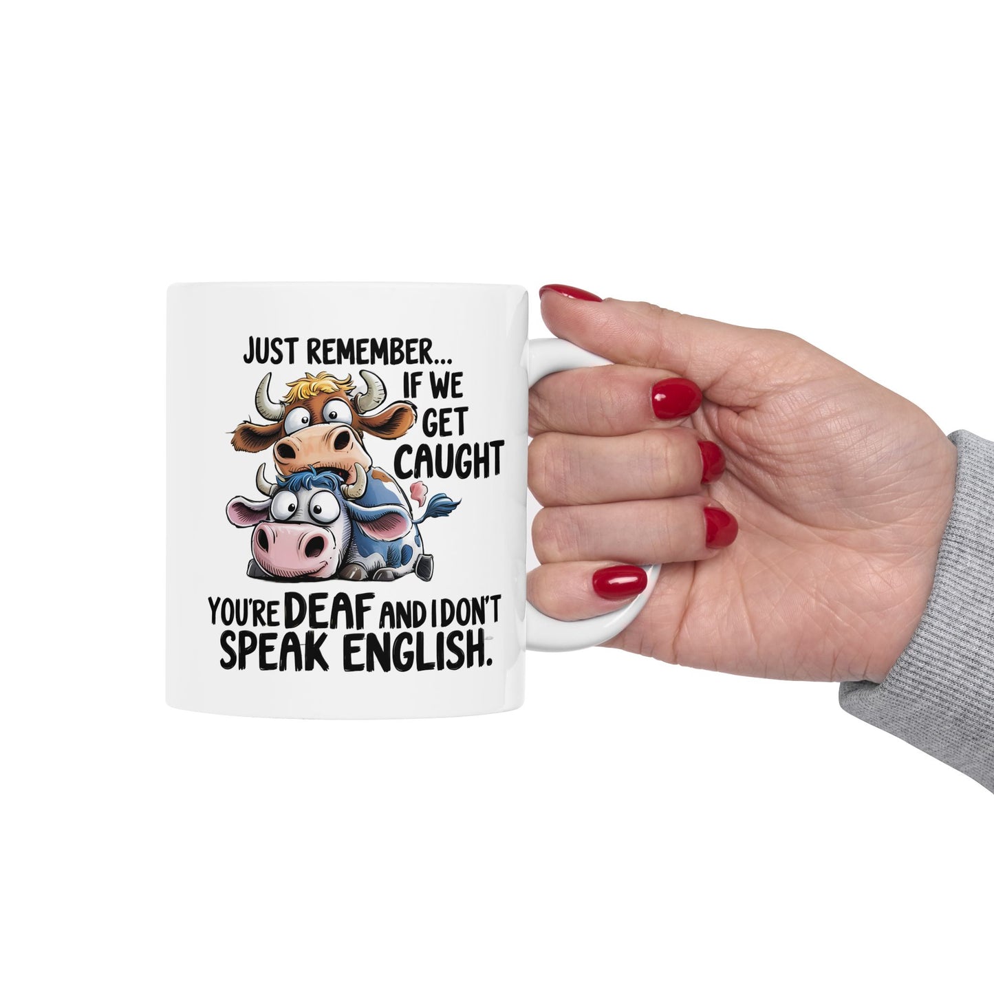 🐄 ¡Recuerda... que no te pillen! – Taza divertida de vaca para amantes de los animales y del humor