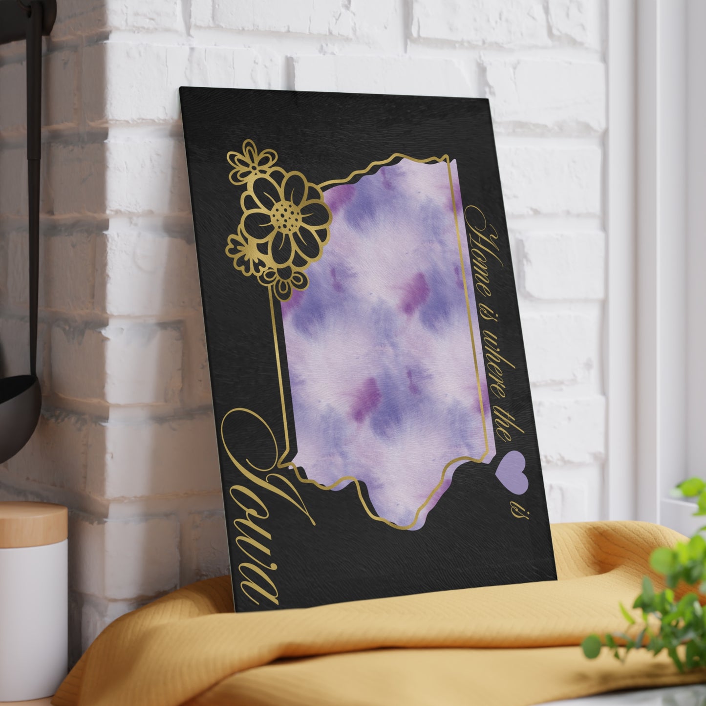 💜 Iowa State Cutting Board – Lavender Love with Midwest Charm