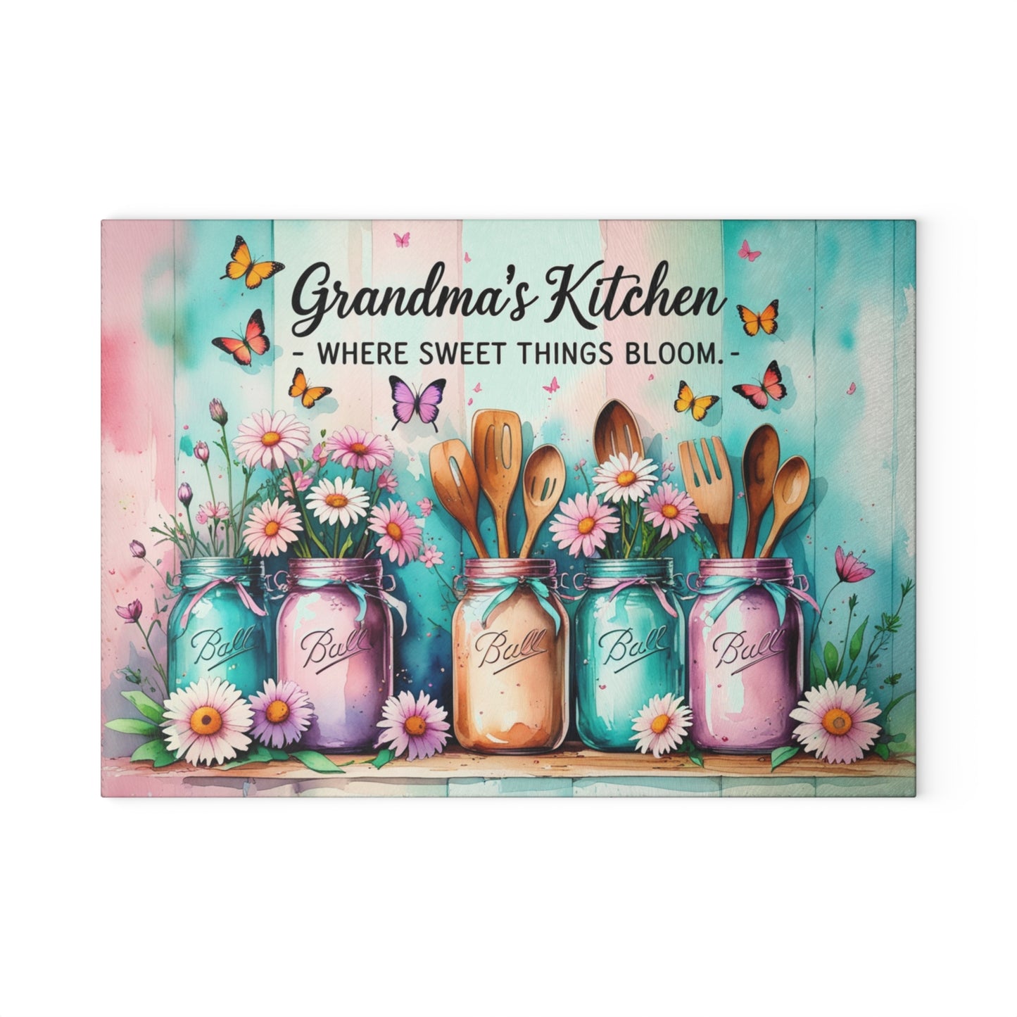 🌸 Grandma’s Kitchen Cutting Board – Where Sweet Things Bloom
