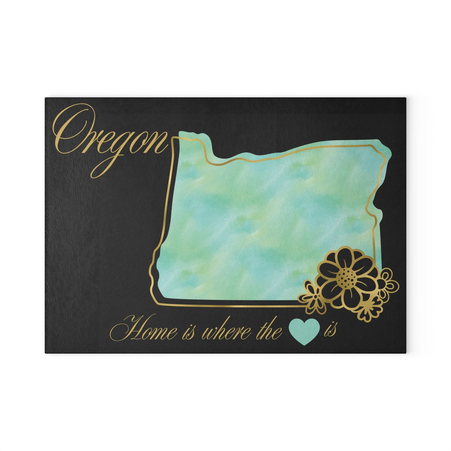 💚 Oregon State Cutting Board – Serene Aqua Style with Golden State Pride