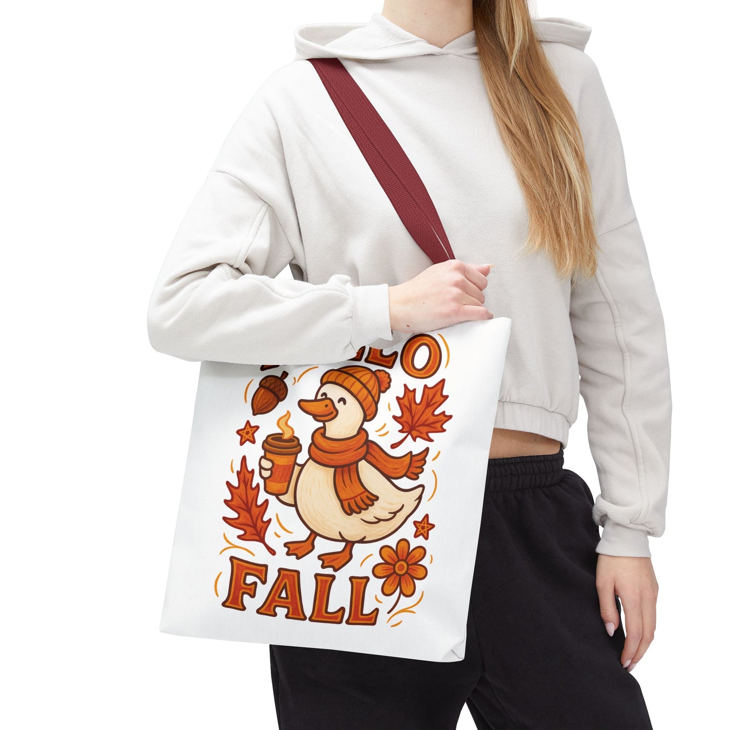 🧡 Hello Fall Duck Tote Bag – Cozy Autumn Vibes & Feathered Charm 🍂🦆