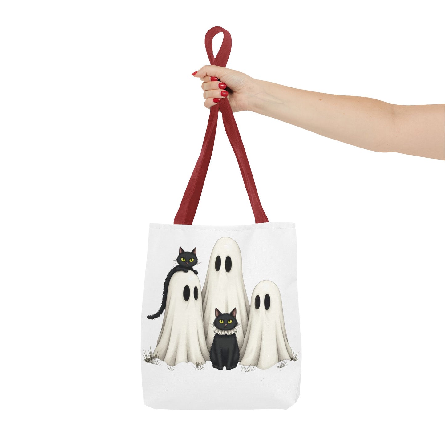 ๐โโฌ Ghosts & Black Cats Halloween Tote Bag โ Spooky Chic Retro Vibes ๐ป๐