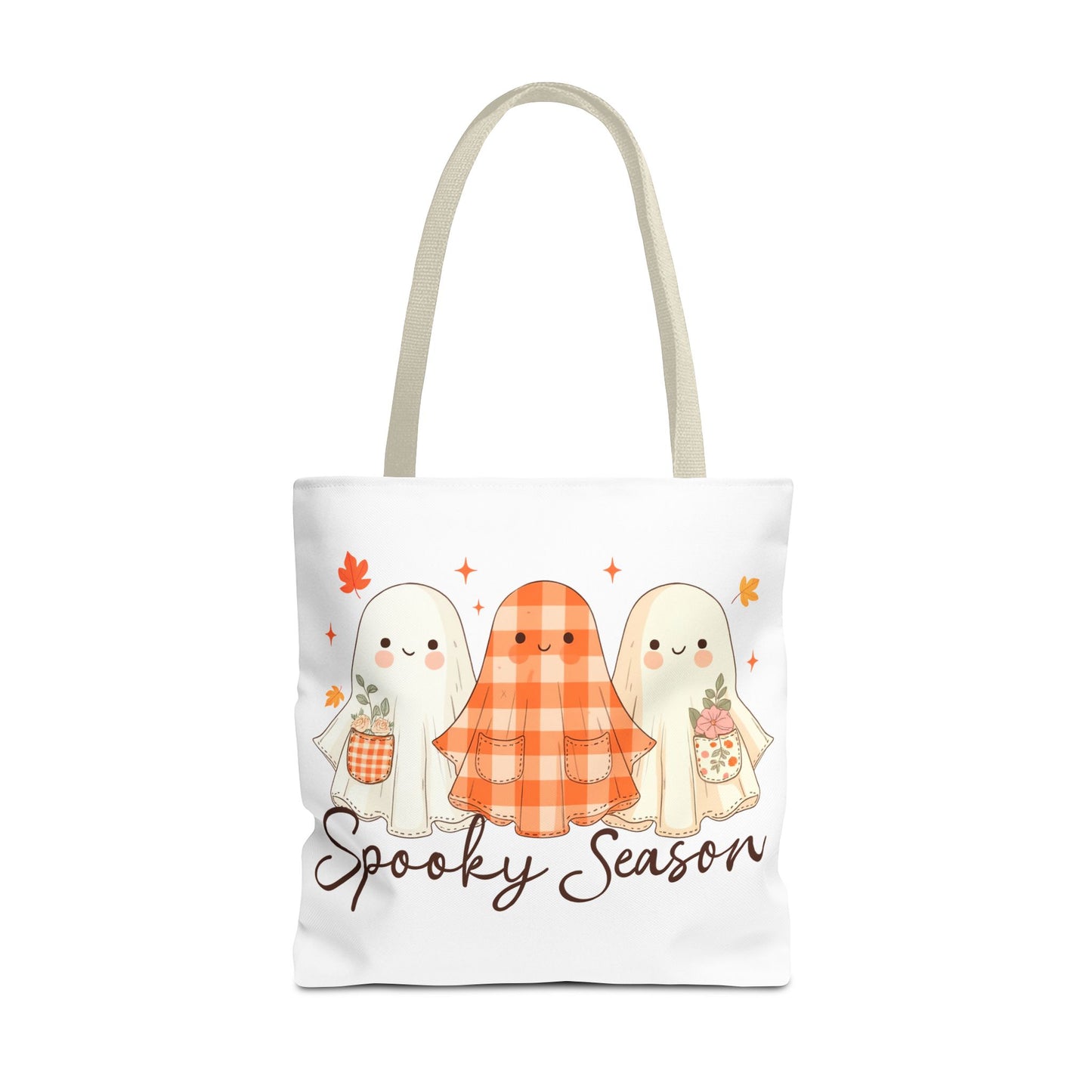 ๐ป Spooky Season Ghost Friends Tote Bag โ Cozy Fall Vibes with a Cute Twist ๐๐