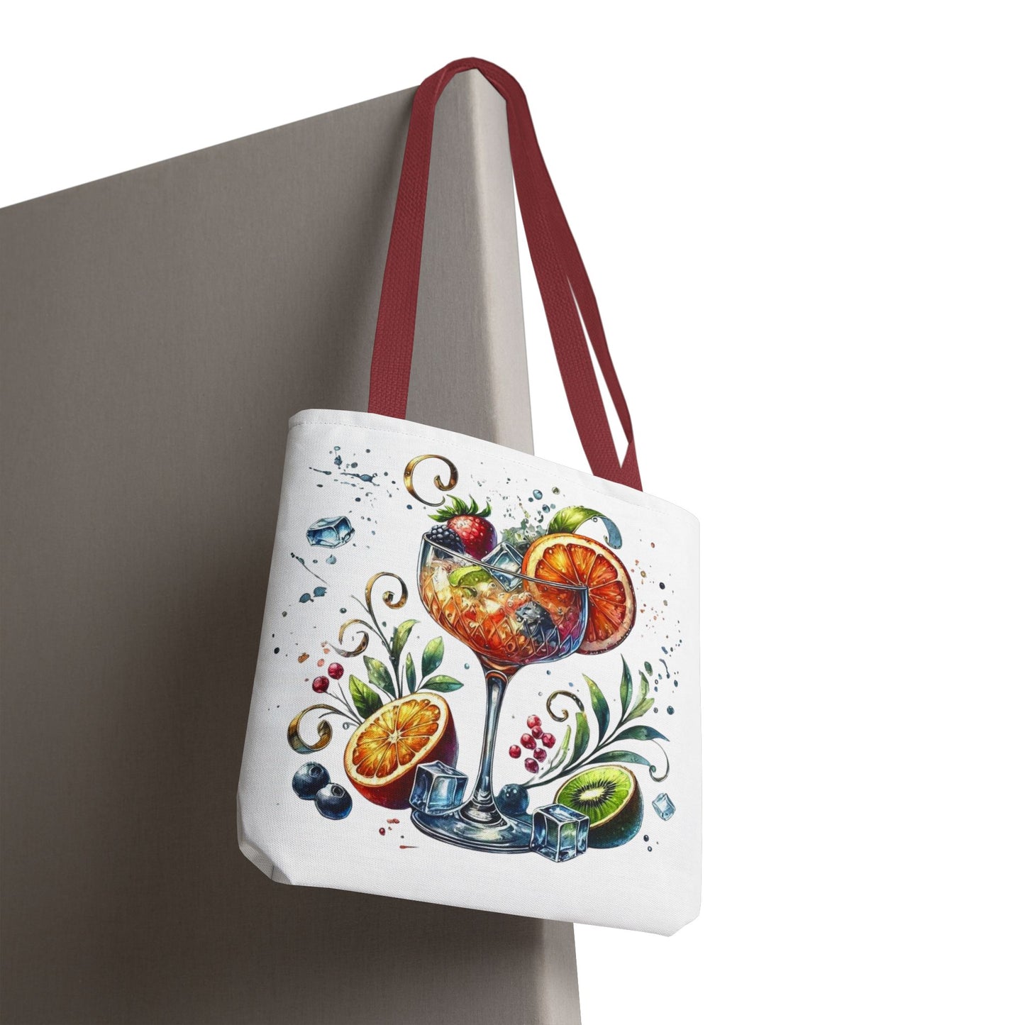 Bolso de cóctel, bolso para bebidas afrutadas, bolso de playa tropical, elegante bolso de lona, regalo para amantes de los cócteles, bolso de mano divertido, práctico bolso de verano.