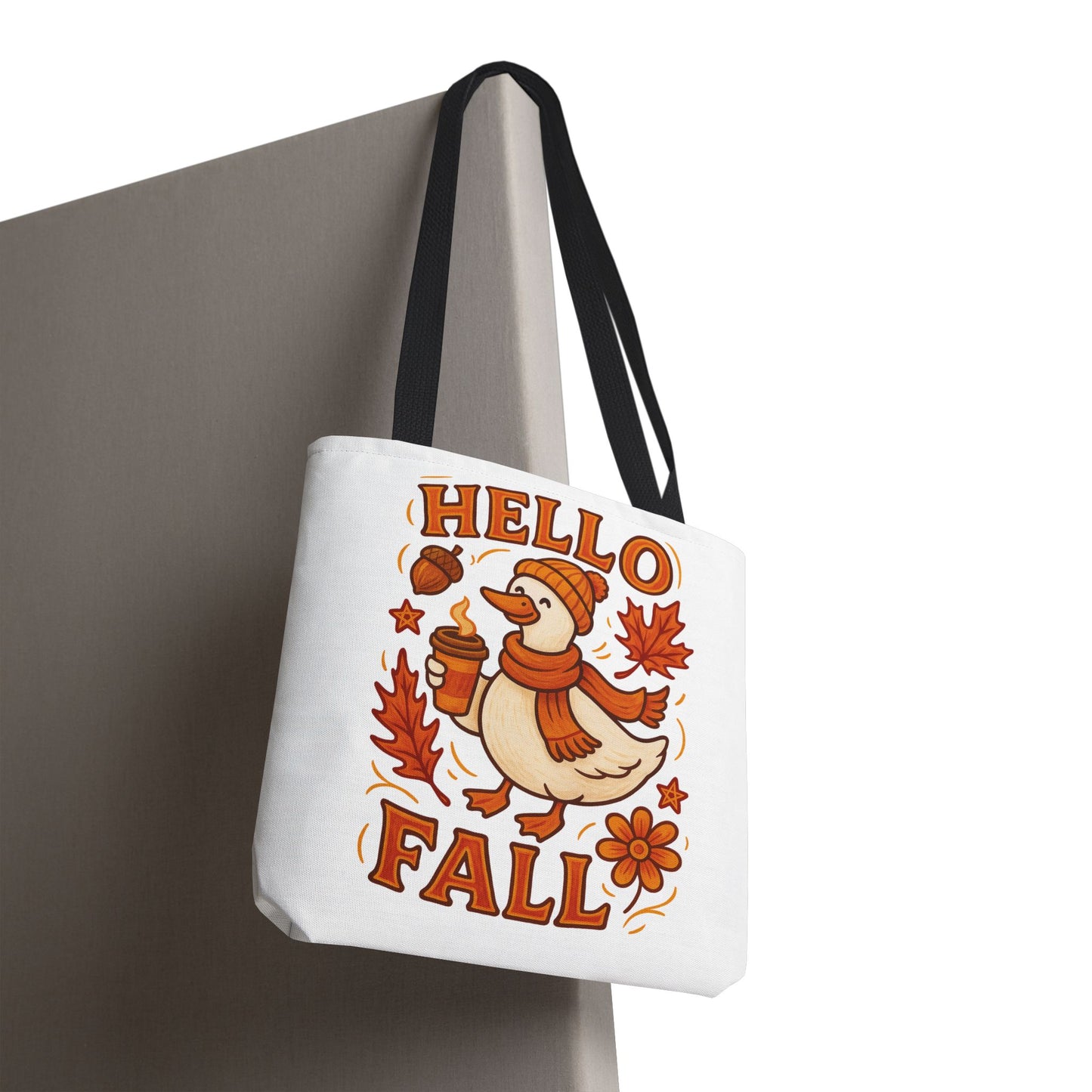 🧡 Hello Fall Duck Tote Bag – Cozy Autumn Vibes & Feathered Charm 🍂🦆