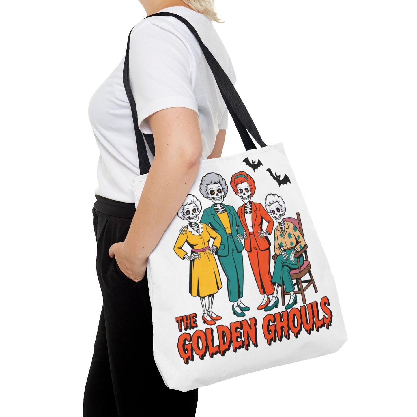 ๐ค Retro Skeleton Squad Tote Bag โ Spooky Chic Style for Halloween ๐ป๐