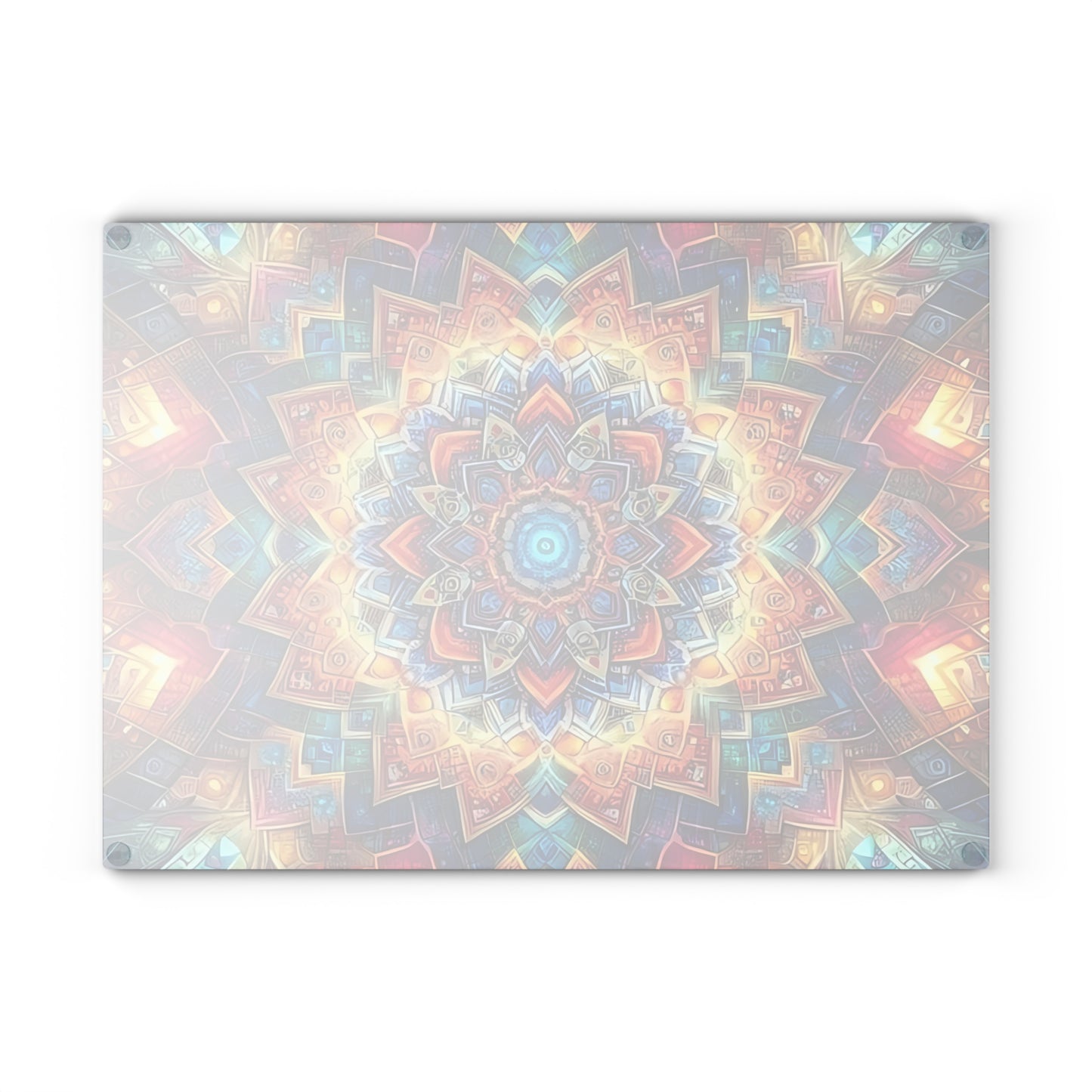 Tabla de cortar de vidrio templado con arte abstracto | Decoración de cocina moderna | Pieza de exhibición artística