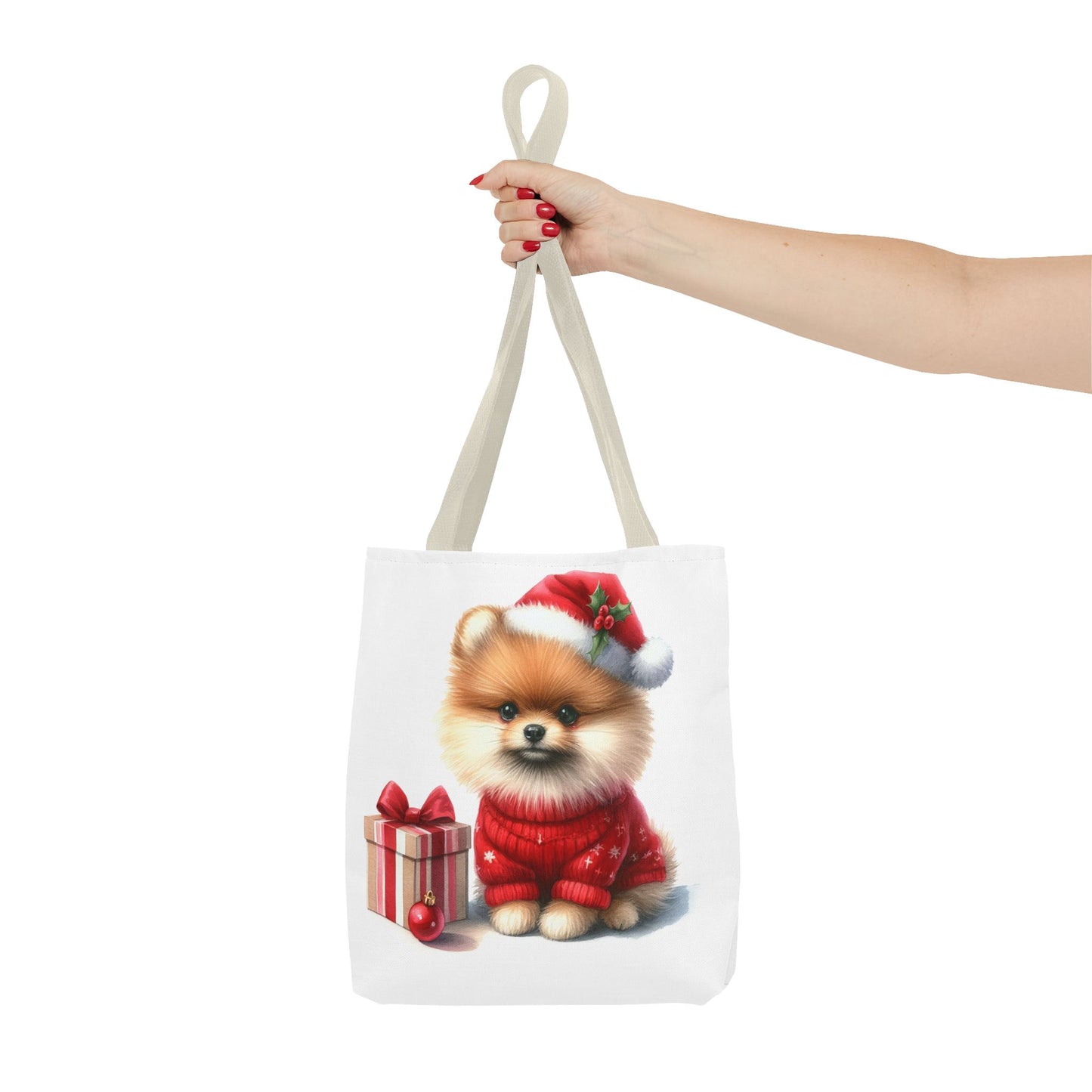 🎄 Pomeranian Christmas Tote Bag – Cozy Fluff & Festive Cheer 🎁🐾