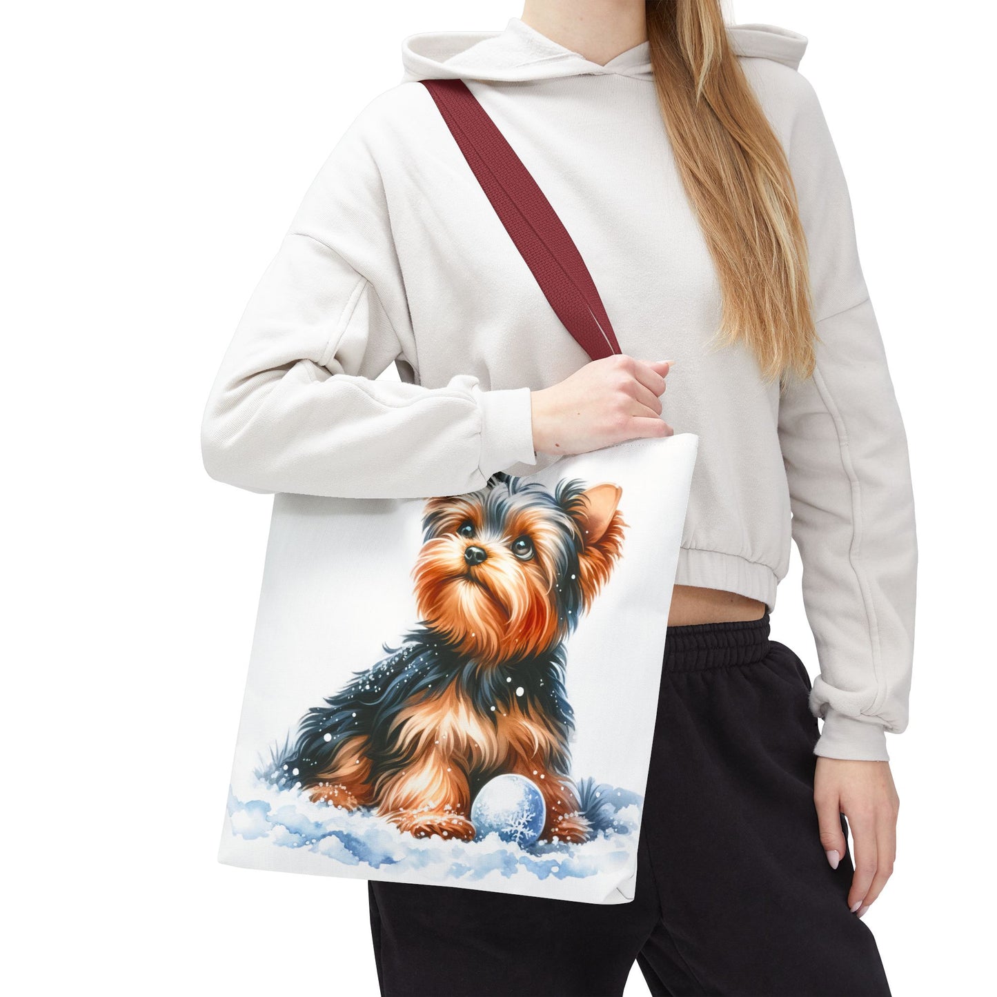 ❄️ Yorkie in Snow Tote Bag – Winter Cuteness with a Side of Sass 🐾👜