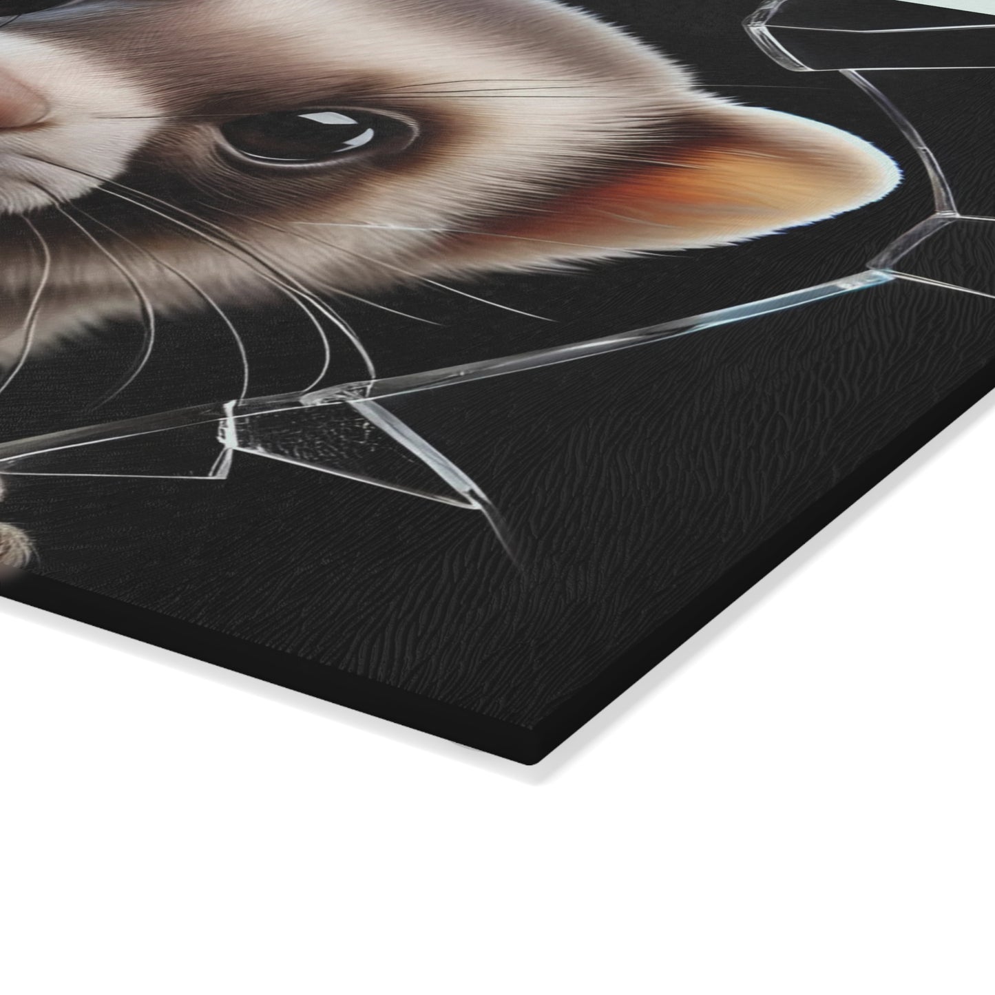 Tabla de cortar de vidrio con forma de hurón, adorable decoración de cocina para amantes de las mascotas, tabla para servir con temática de animales pequeños, regalo único para dueños de hurones, tabla para charcutería