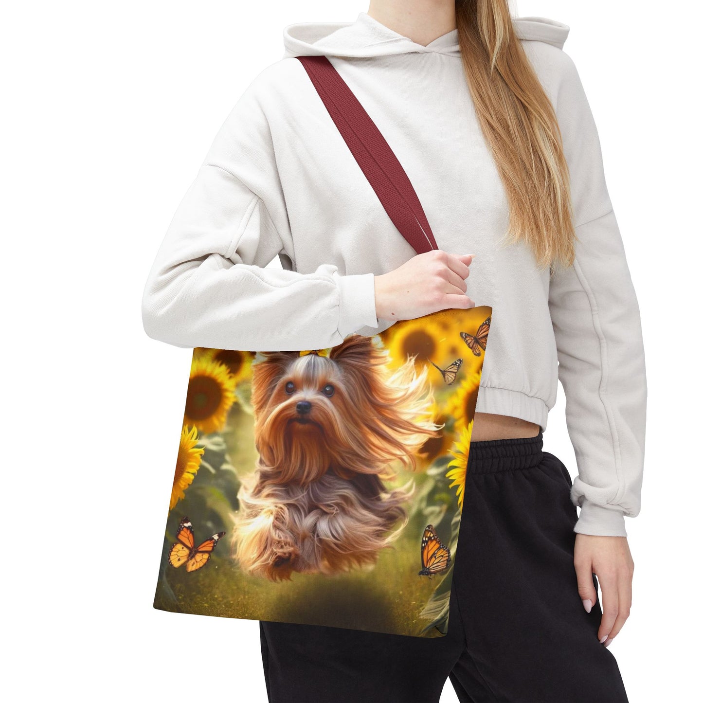 Adorable bolso de mano Yorkie: ¡perfecto para los amantes de los perros en movimiento!