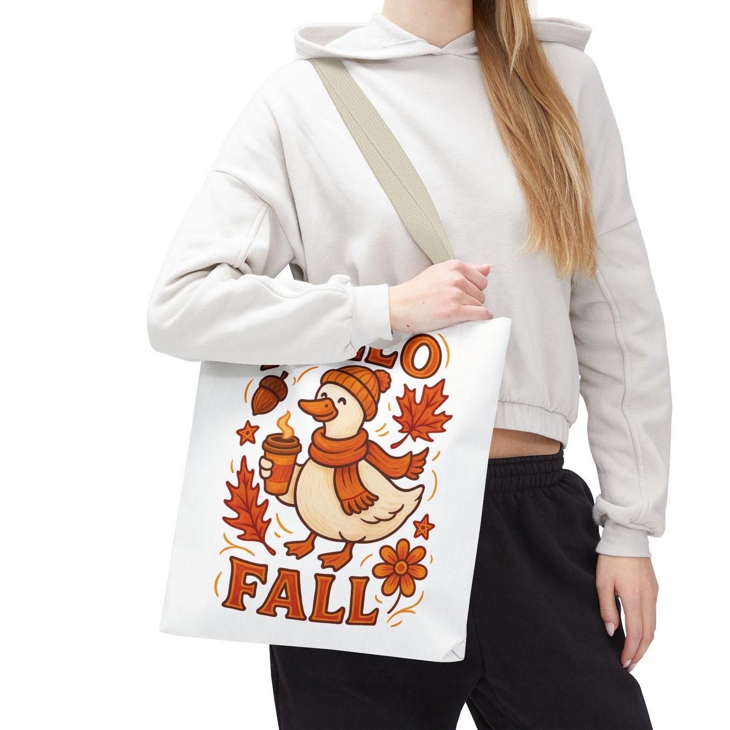 🧡 Hello Fall Duck Tote Bag – Cozy Autumn Vibes & Feathered Charm 🍂🦆