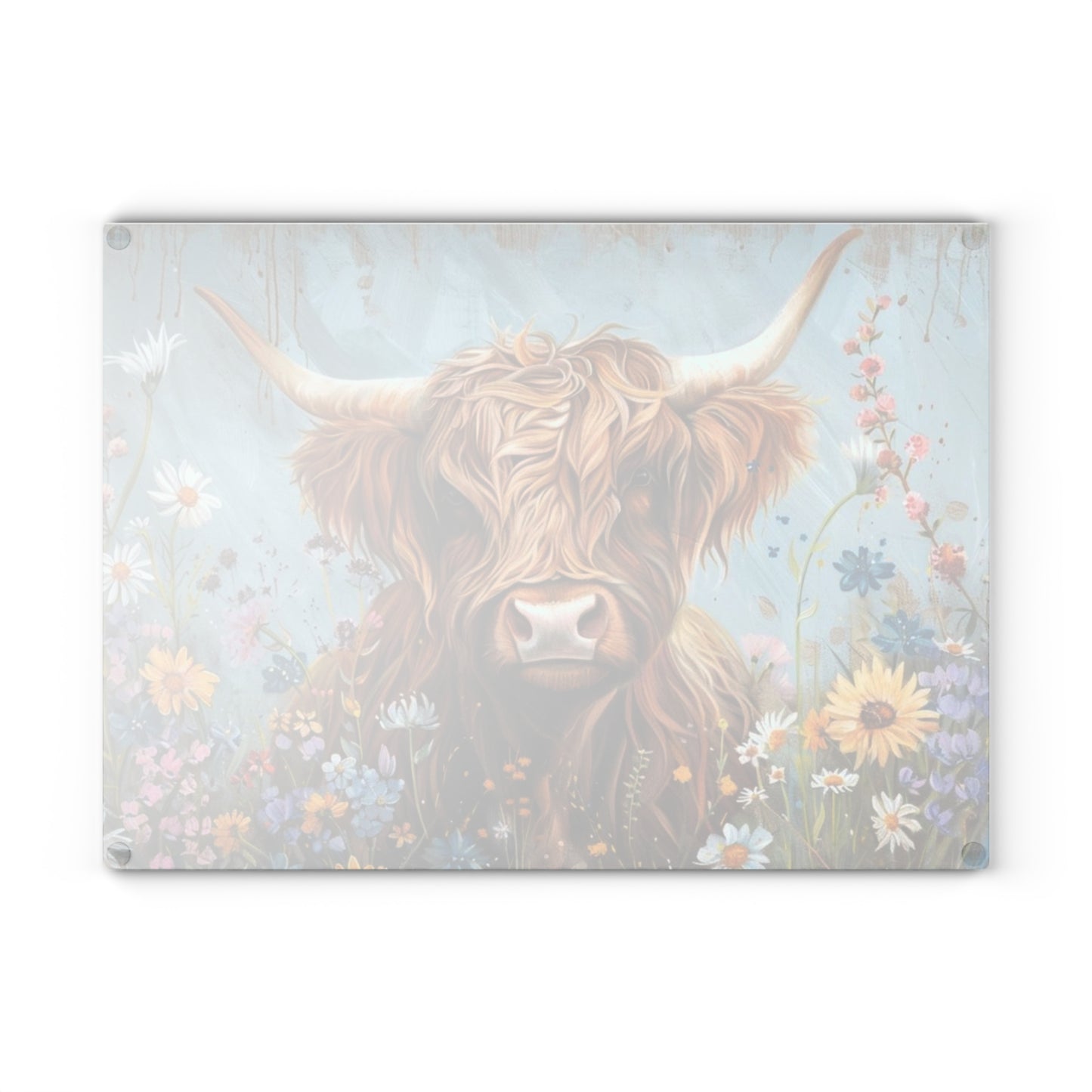 Tabla de cortar de vaca, tabla de cortar de vidrio con diseño de vaca de las Highlands, decoración de cocina con diseño de vaca, tabla de cortar para regalo de casa nueva, tabla de charcutería, regalos de vaca de las Highlands