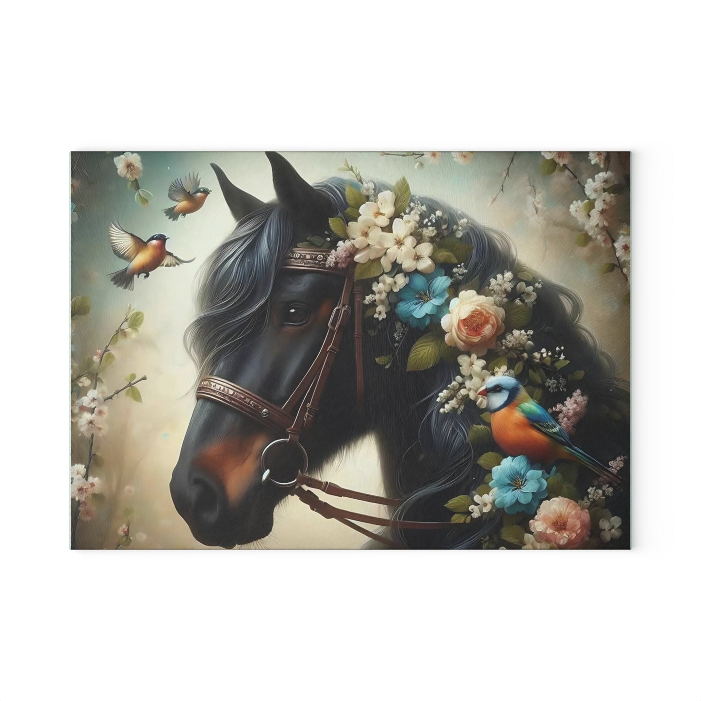 Tabla de cortar de caballo marrón Tabla de cortar de vidrio templado Tabla de charcutería Tabla de cortar Regalo de inauguración de la casa Tabla de cortar personalizada