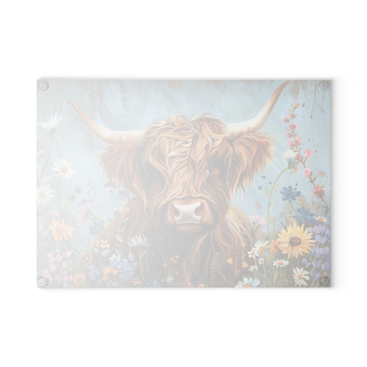 Tabla de cortar de vaca, tabla de cortar de vidrio con diseño de vaca de las Highlands, decoración de cocina con diseño de vaca, tabla de cortar para regalo de casa nueva, tabla de charcutería, regalos de vaca de las Highlands