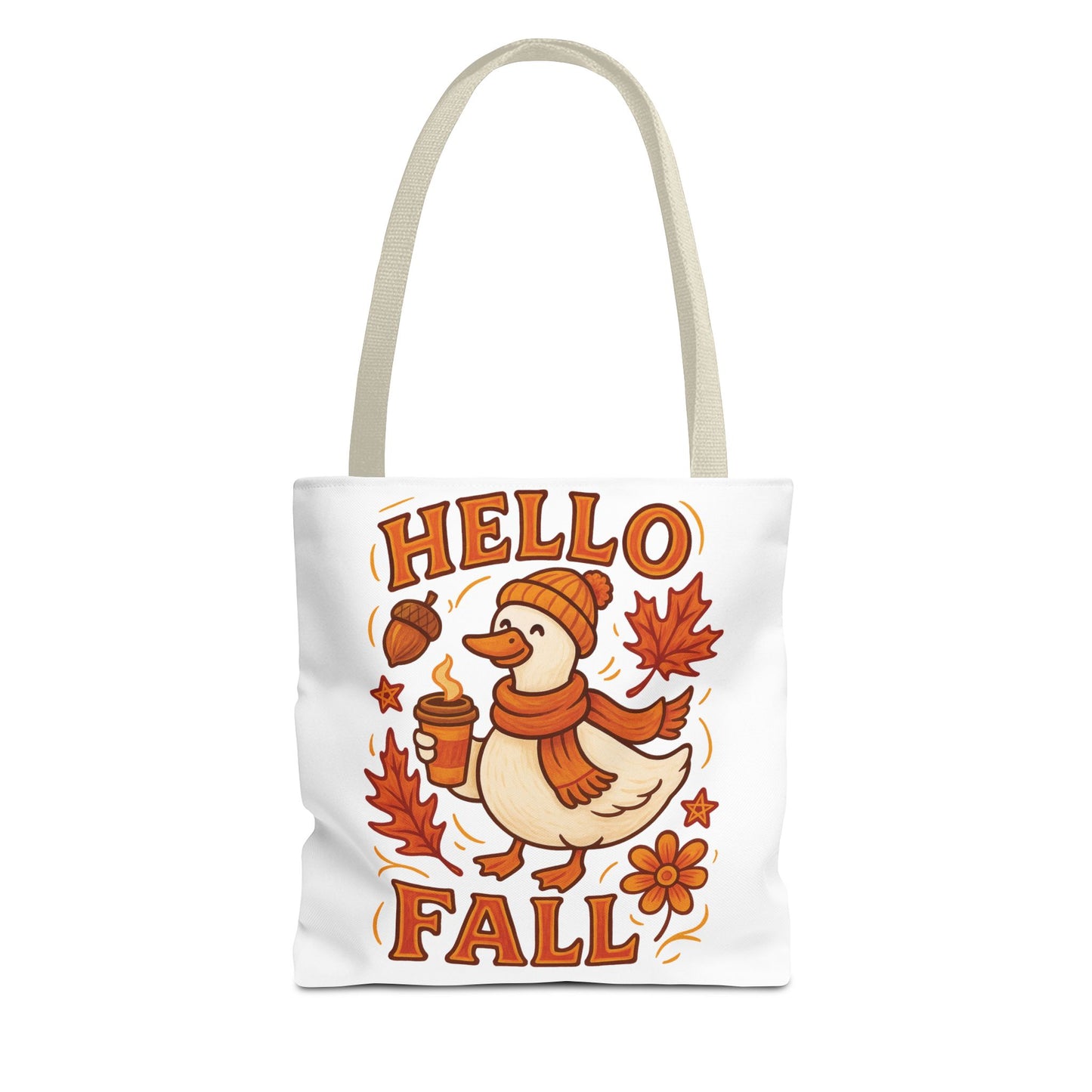 🧡 Hello Fall Duck Tote Bag – Cozy Autumn Vibes & Feathered Charm 🍂🦆