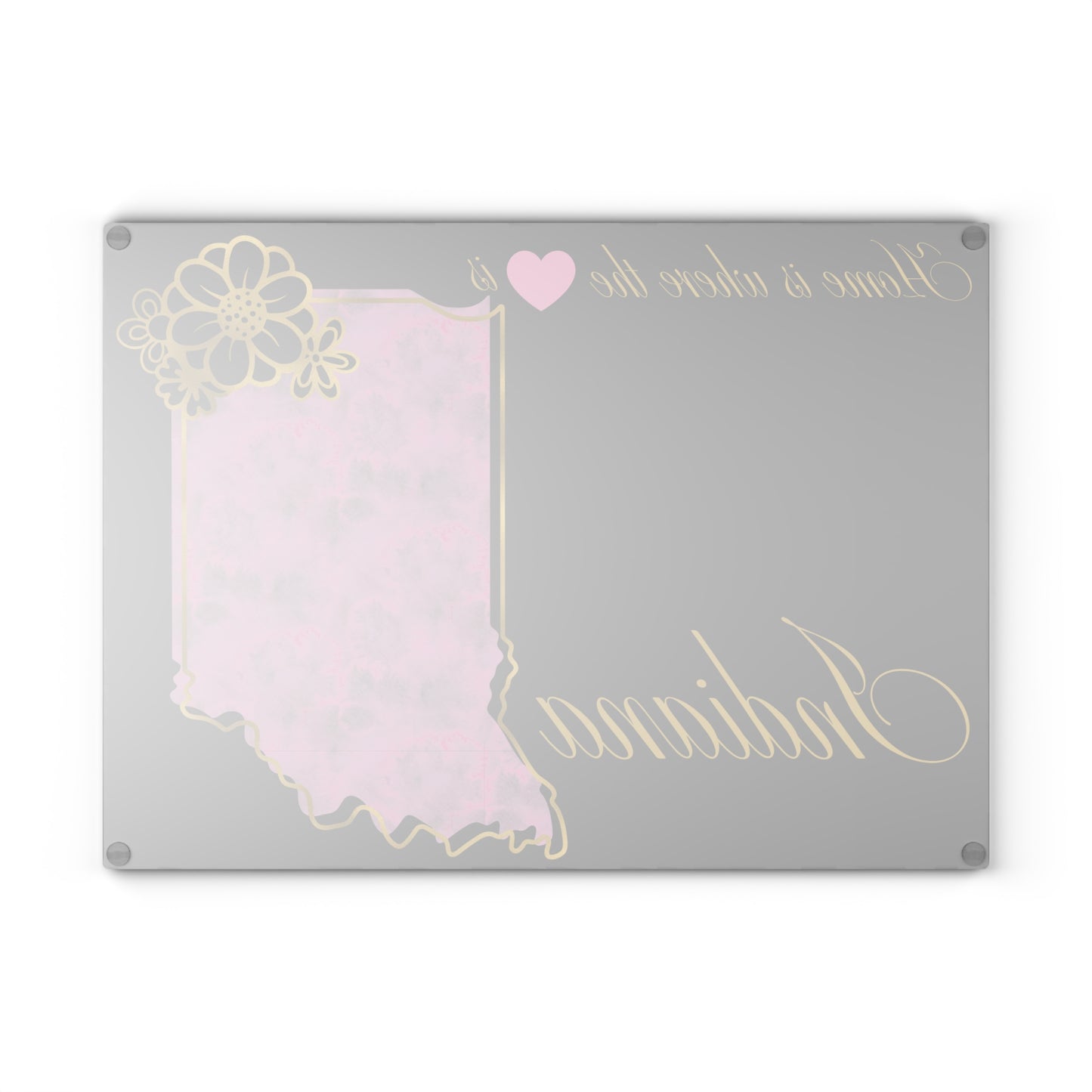 💗 Indiana State Cutting Board – Blushing Florals & Heartfelt Charm