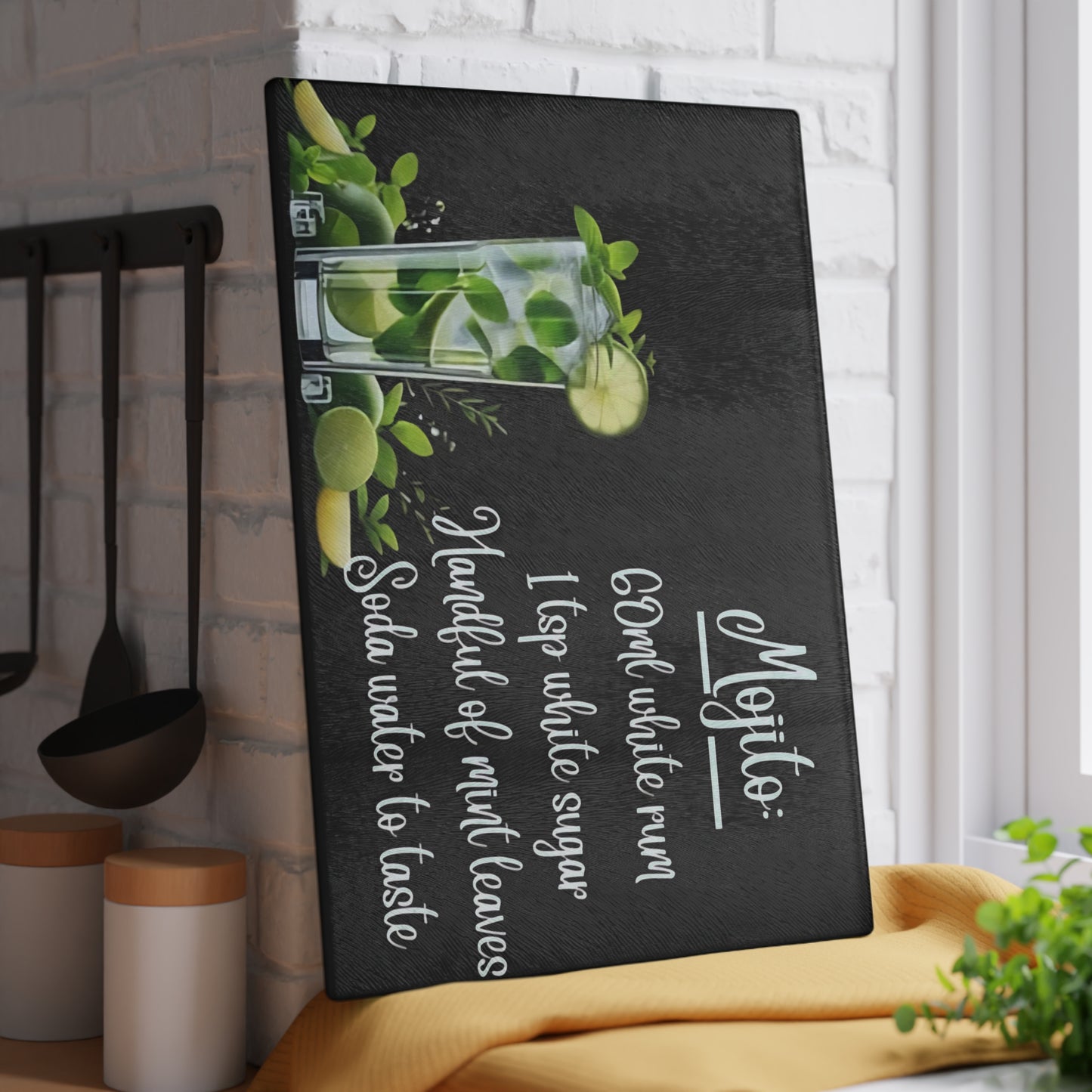 🌿 Mojito Recipe Cutting Board – A Fresh Twist for Your Kitchen or Bar Cart