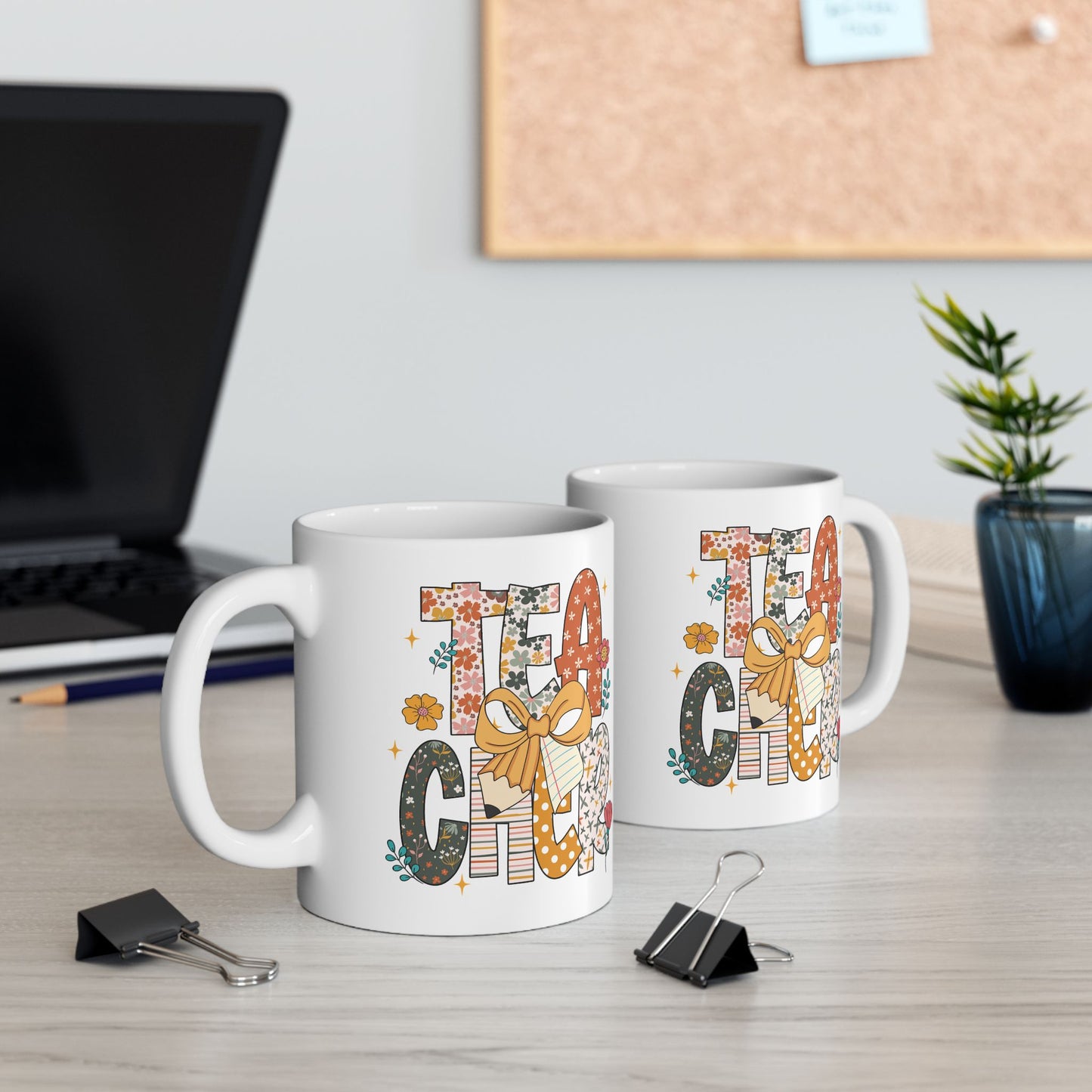 🍎 Teacher Floral Mug – Retro Vibes & Classroom Style in Every Sip 🌼