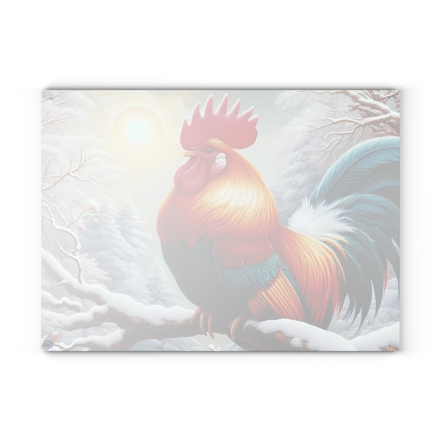 🐓❄️ Winter Rooster Cutting Board – Snowy Elegance for Your Kitchen ❄️🐓