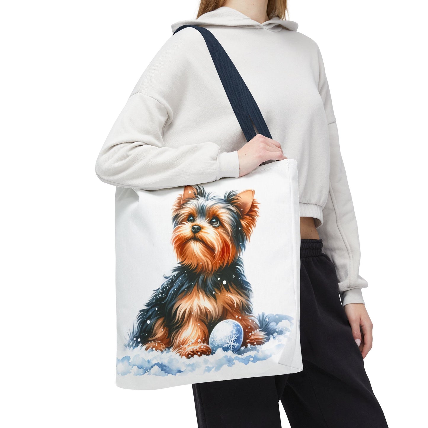 โ๏ธ Yorkie in Snow Tote Bag โ Winter Cuteness with a Side of Sass ๐พ๐