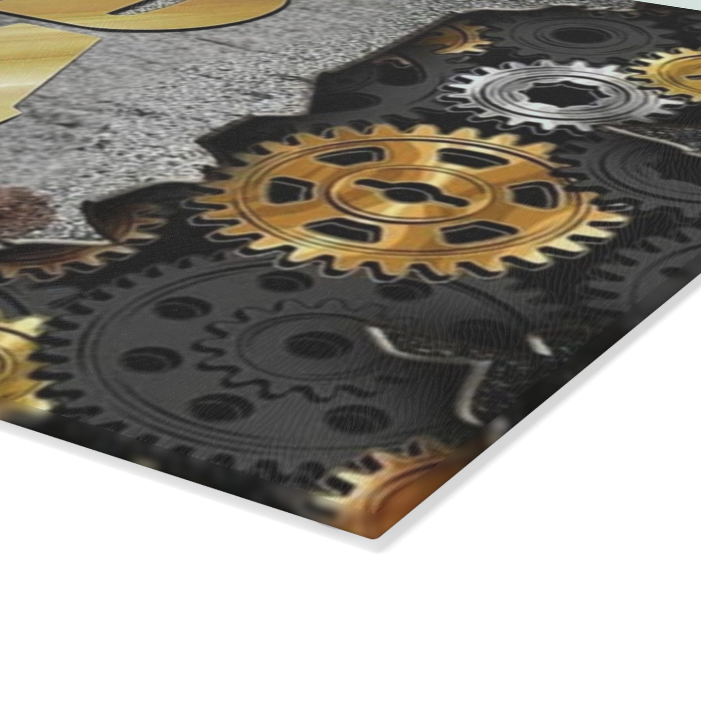 🍽️ BEST DAD EVER Glass Cutting Board – Industrial Gear Design