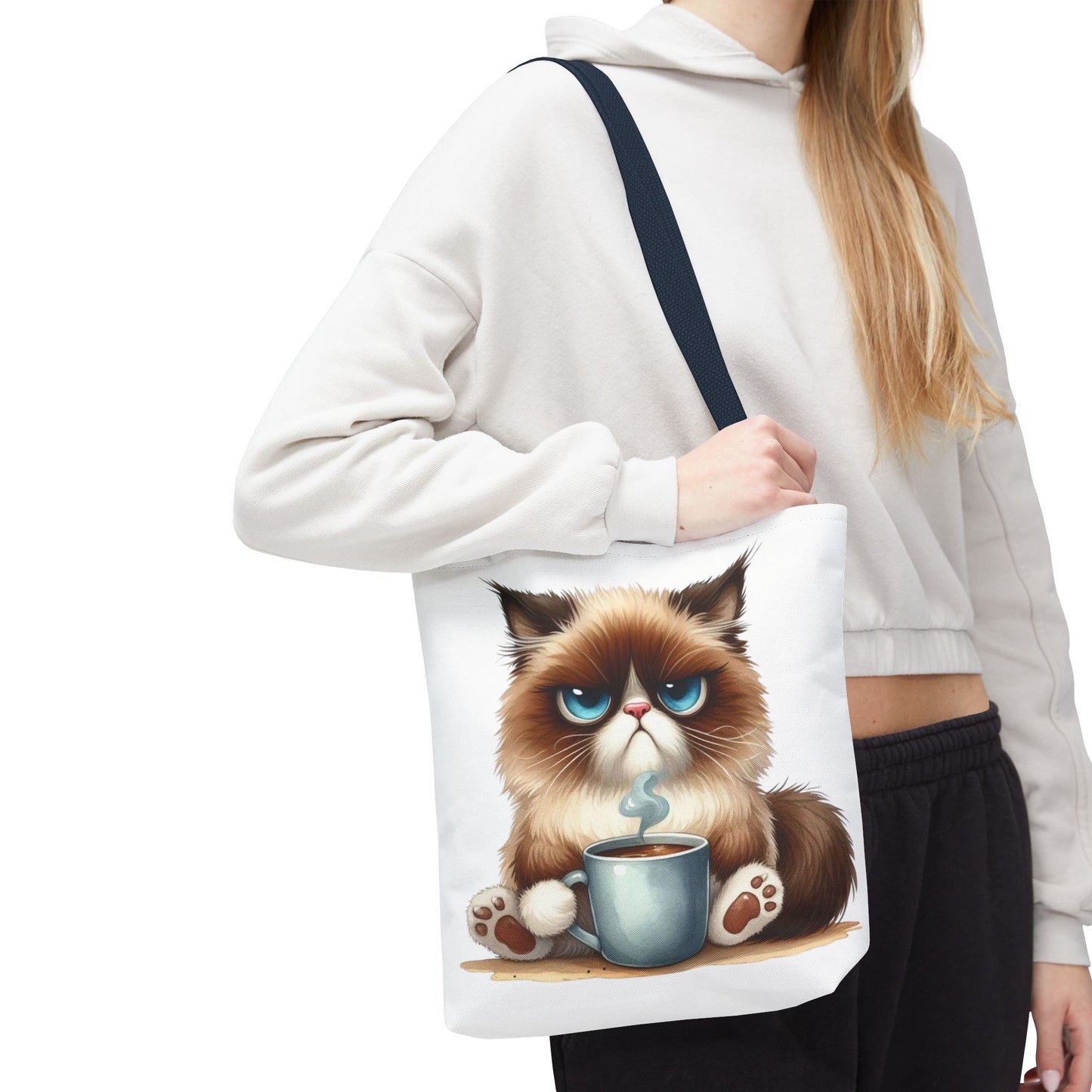 Bolsa de mano personalizada de Grumpy Cat con nombre personalizado: regalo divertido y sarcástico para amantes de los gatos. Bolsa única y práctica para uso diario. Bolsa de mano de Grumpy Cat: perfecta para amantes de los gatos y almas sarcásticas.