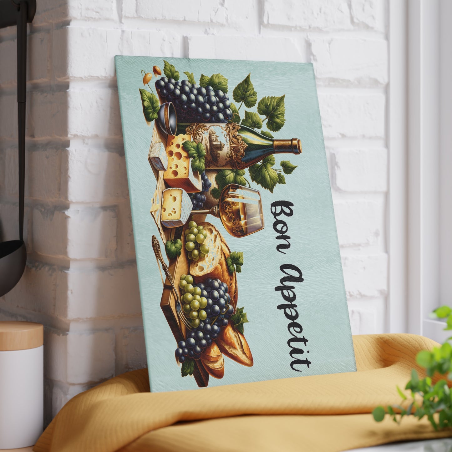 Tabla de cortar vino y queso Bon Appétit: un elegante encanto de bistró francés para tu cocina