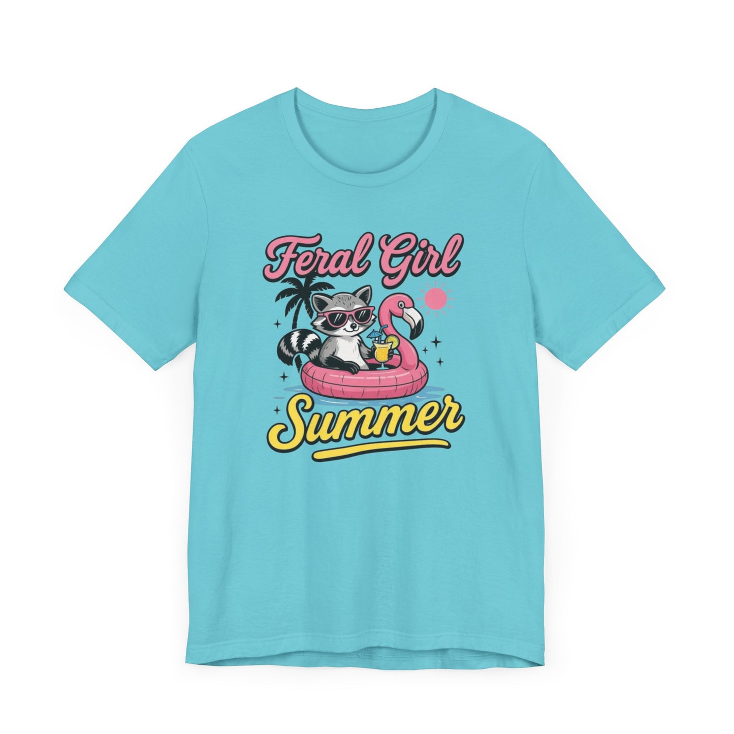 Camiseta de verano para chica salvaje: Mapache divertido con vuelo | Camiseta de verano para mujer