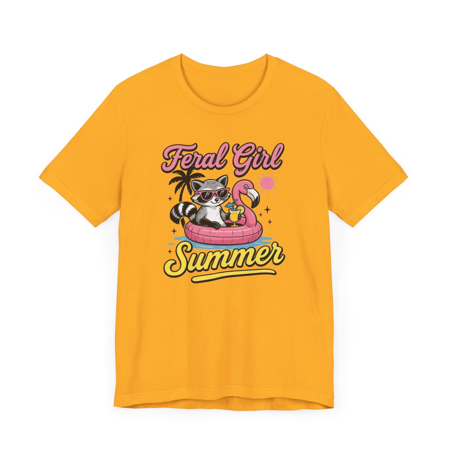 Camiseta de verano para chica salvaje: Mapache divertido con vuelo | Camiseta de verano para mujer