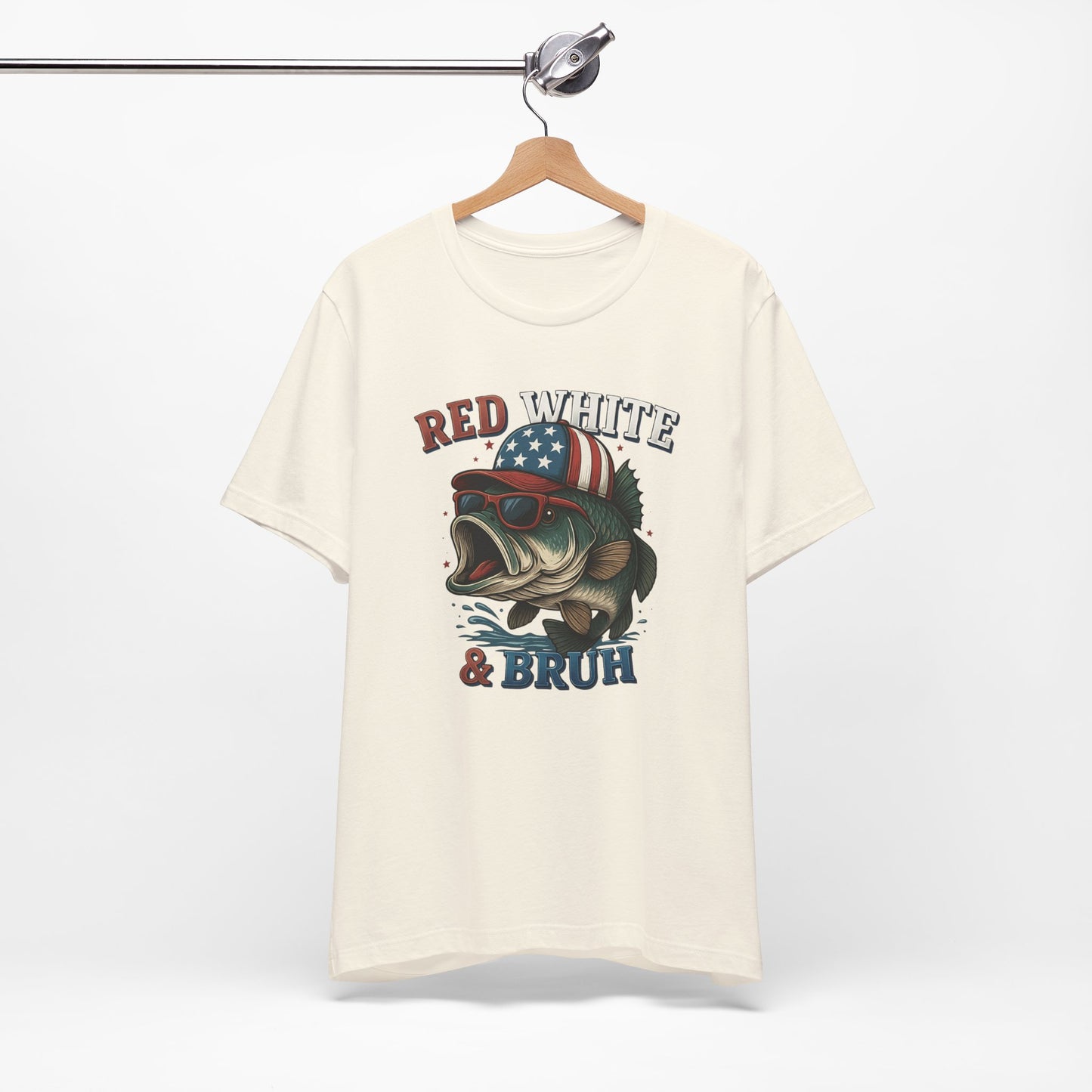 Divertida camiseta patriótica de pescado, con estampado rojo, blanco y negro, unisex, ideal para el 4 de julio, regalo para papá, ideal para barbacoas de verano.