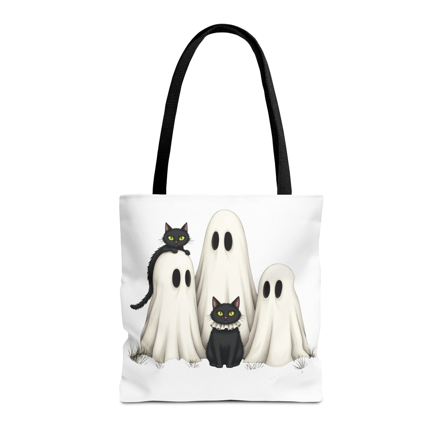 ๐โโฌ Ghosts & Black Cats Halloween Tote Bag โ Spooky Chic Retro Vibes ๐ป๐