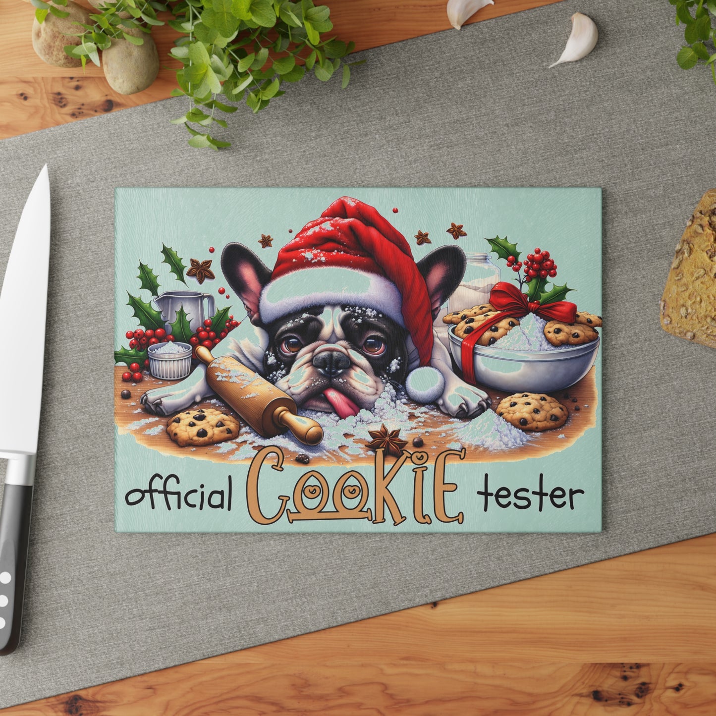 Official Cookie Tester Boston Cutting Board – Holiday Baking Fun for Your Kitchen