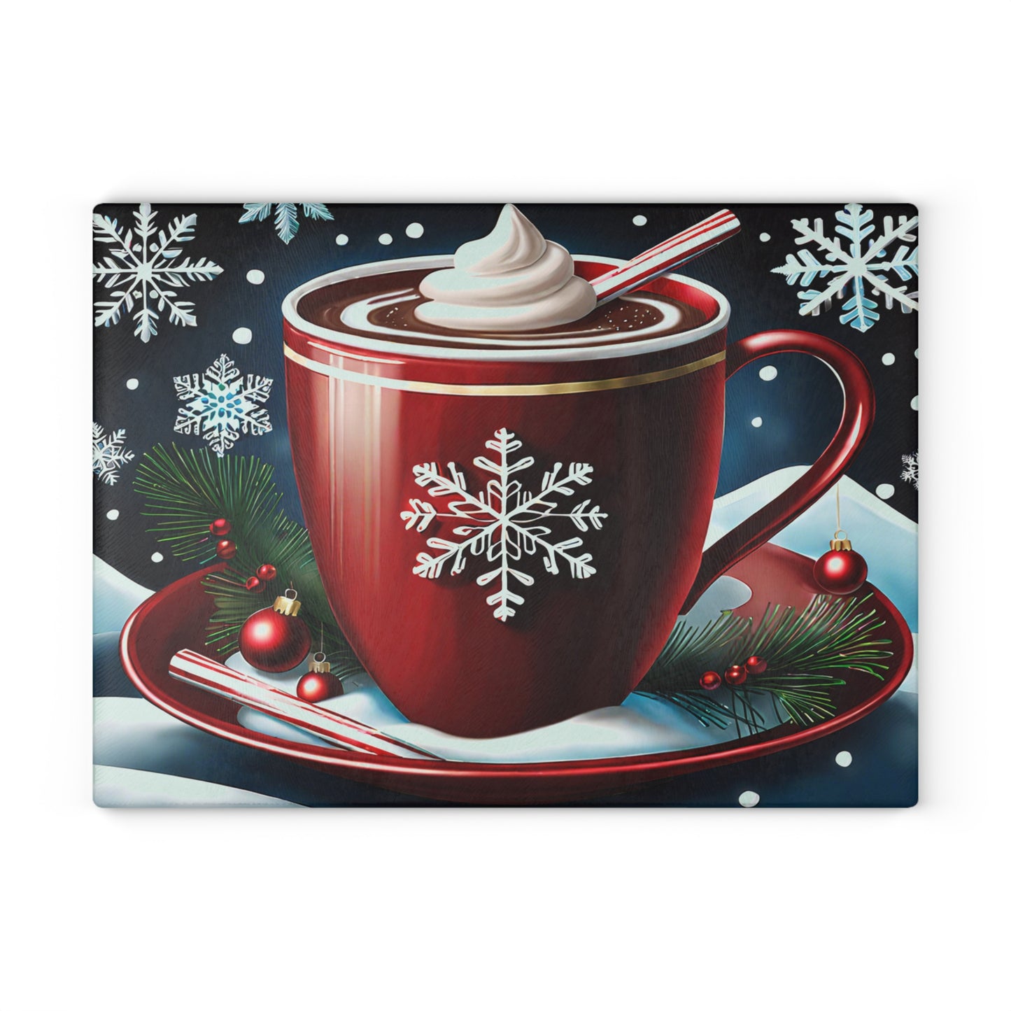 🎄 Holiday Cocoa Cutting Board – Festive Cheer for Your Holiday Table