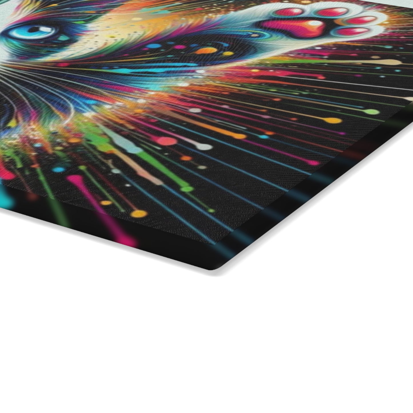 🐾 Rainbow Cat Cutting Board – Psychedelic Feline Art That Pops in Your Kitchen